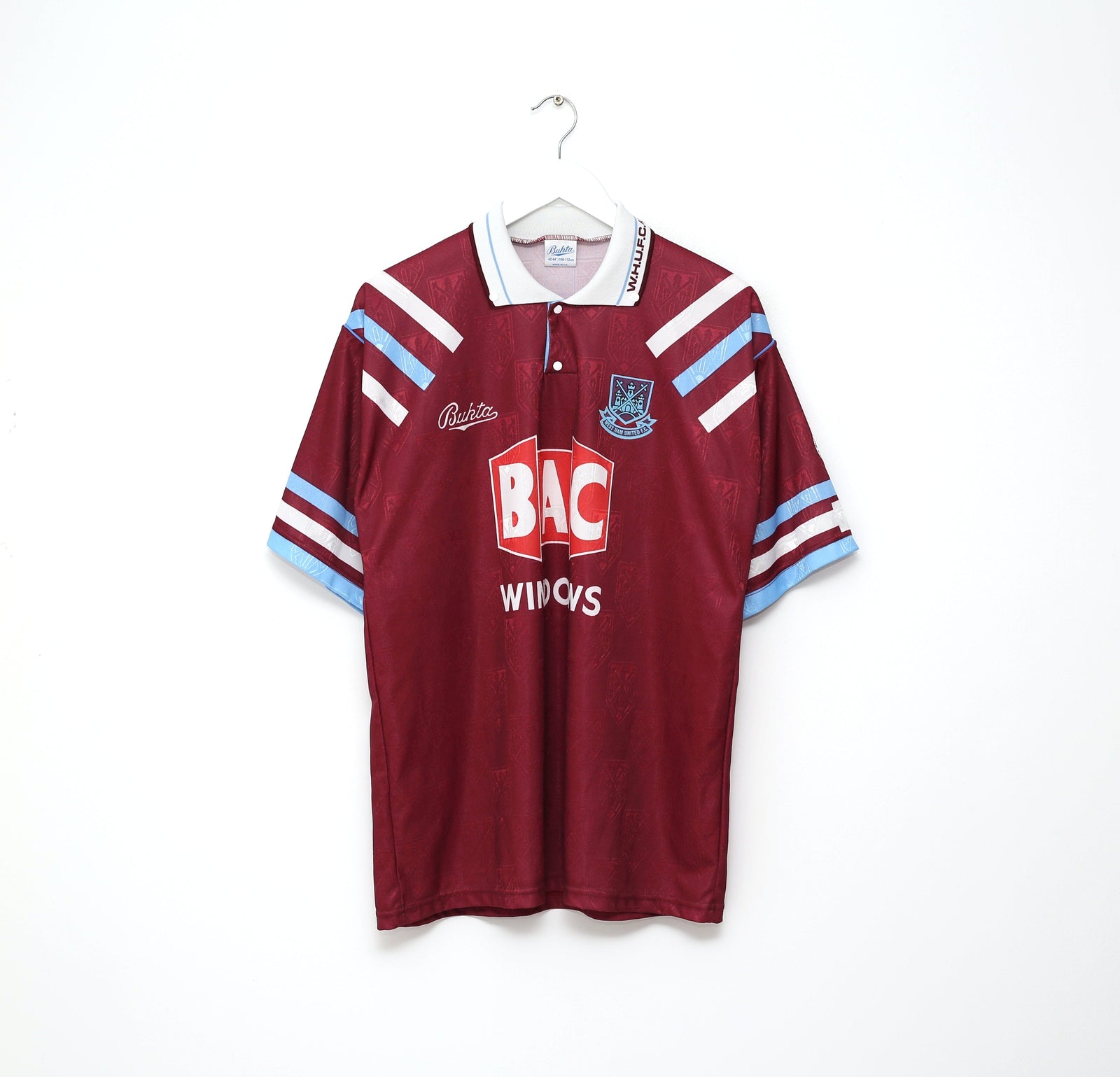 1991/92 WEST HAM UNITED Vintage Bukta Home Football Shirt (L) 42/44