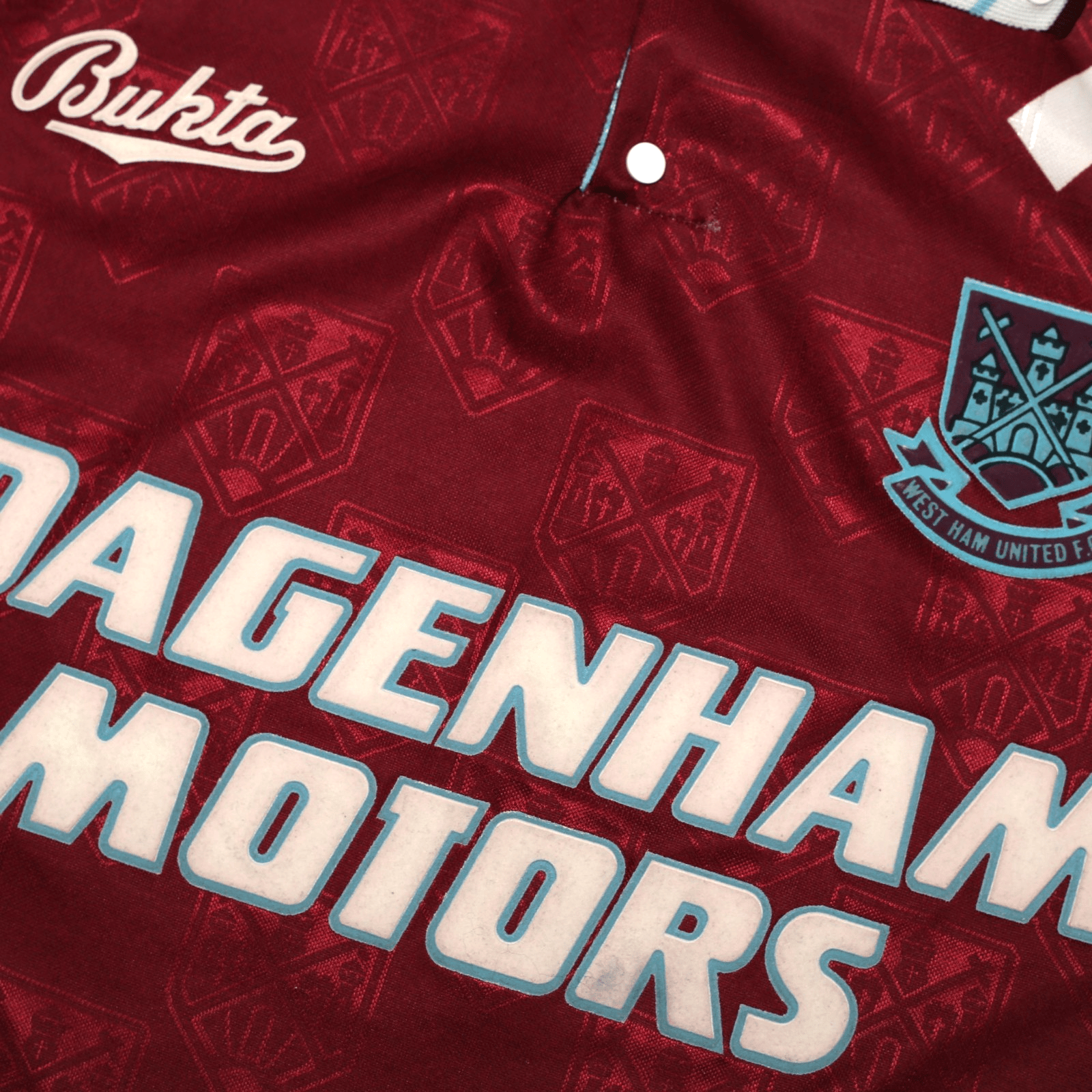 1991/92 WEST HAM UNITED Vintage Bukta Home Football Shirt (S) 34/36