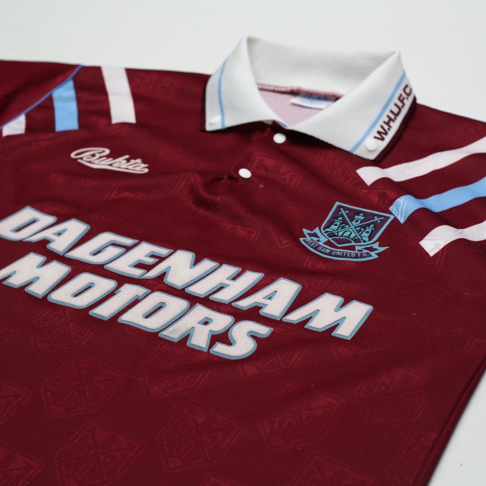 1991/92 WEST HAM UNITED Vintage Bukta Home Football Shirt (S) 34/36