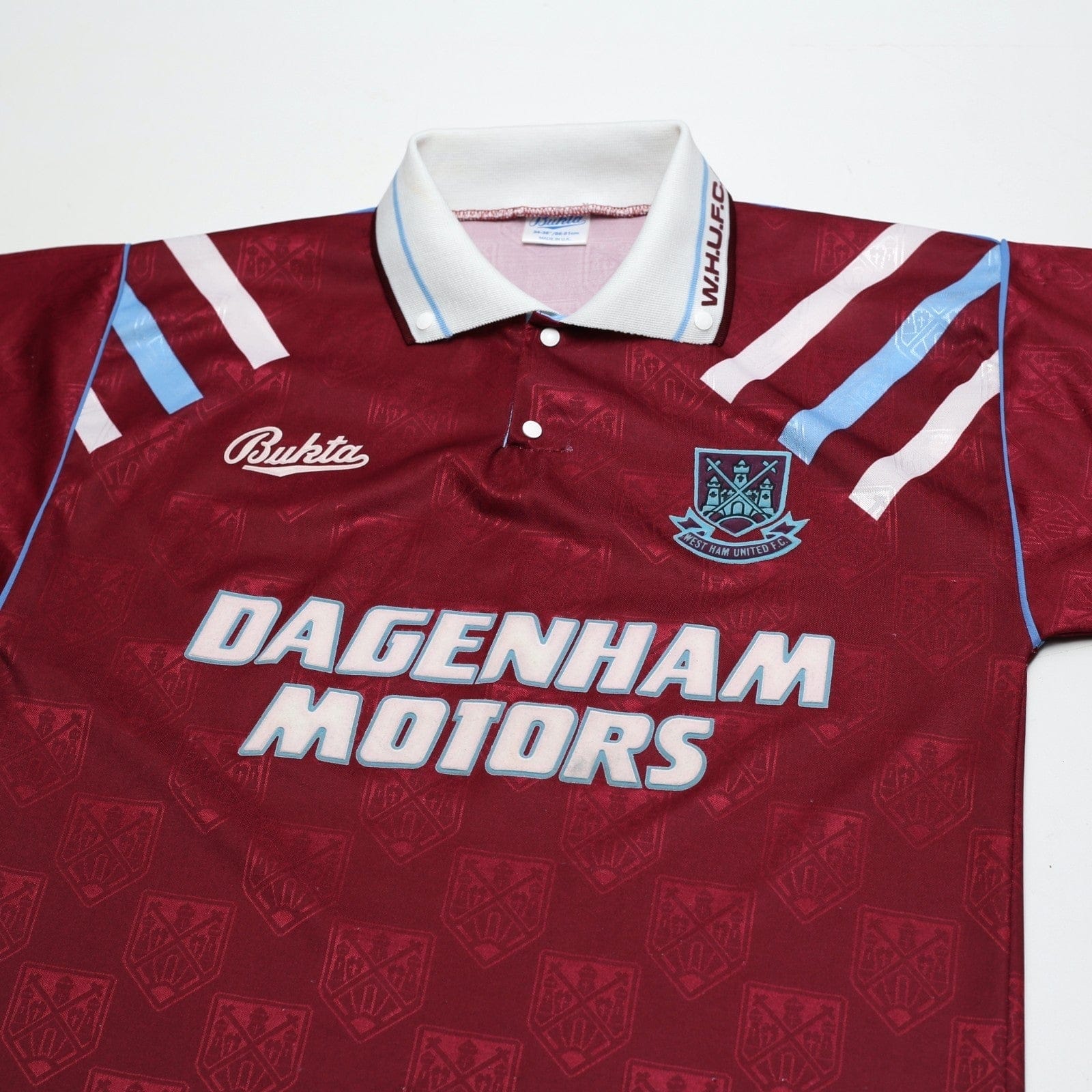 1991/92 WEST HAM UNITED Vintage Bukta Home Football Shirt (S) 34/36