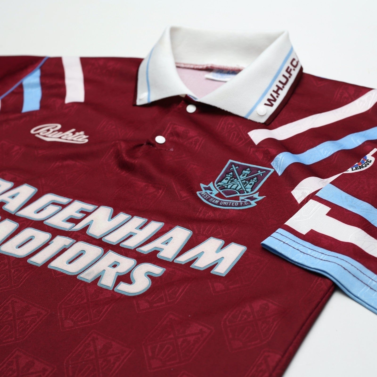 1991/92 WEST HAM UNITED Vintage Bukta Home Football Shirt (S) 34/36