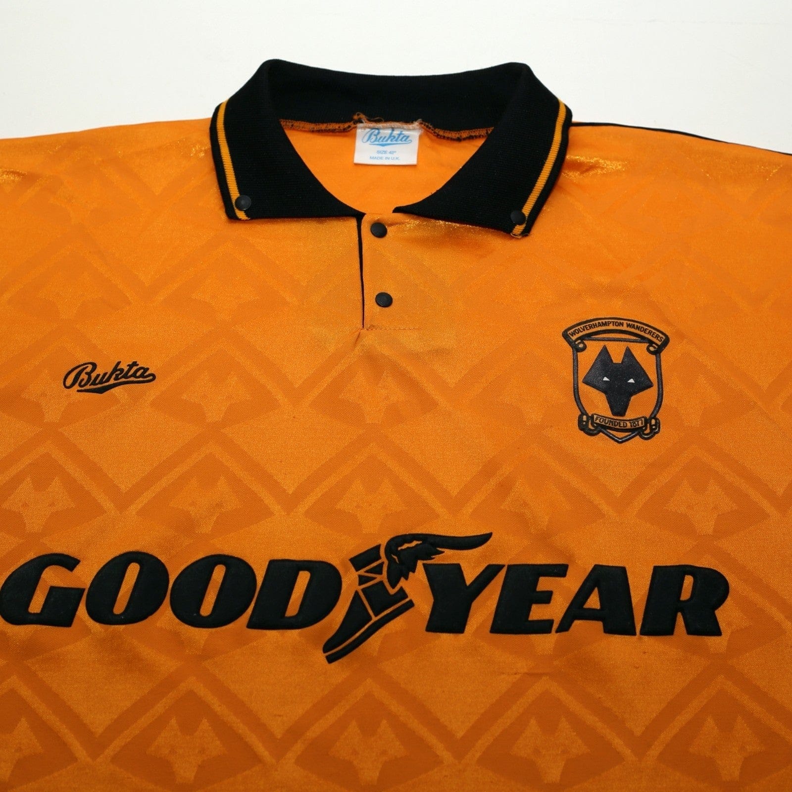 1991/92 Wolverhampton Wanderers Vintage Bukta Home Football Shirt 42 (L) Wolves