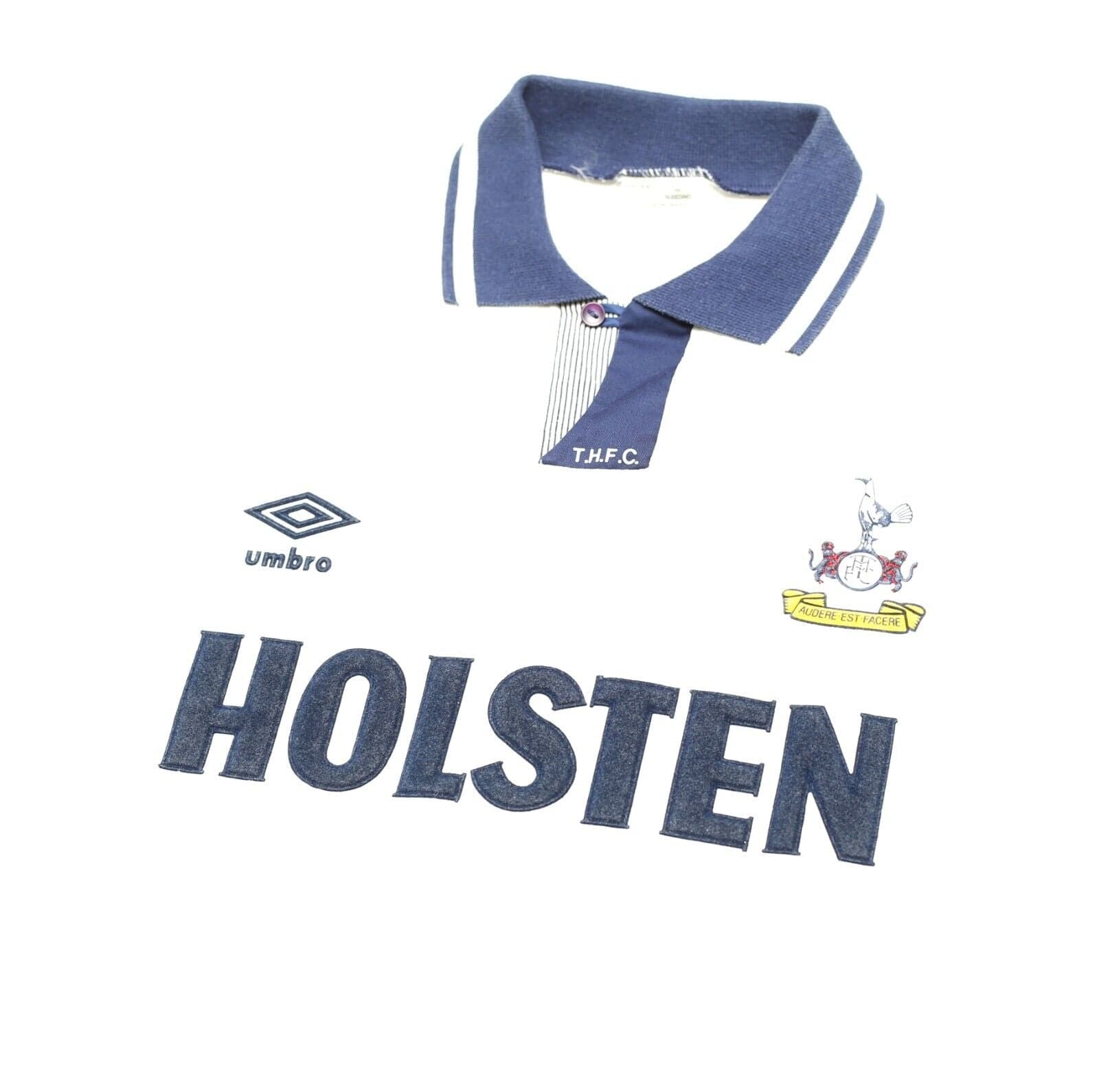 1991/93 GASCOIGNE #8 Tottenham Hotspur Vintage Umbro Home Football Shirt (L)