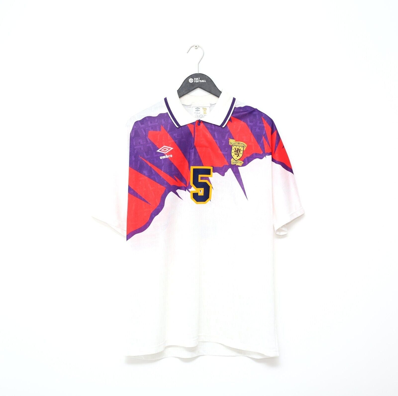 1991/93 McCOIST #5 Scotland Euro 92 Umbro Away Football Shirt (XL) Rangers