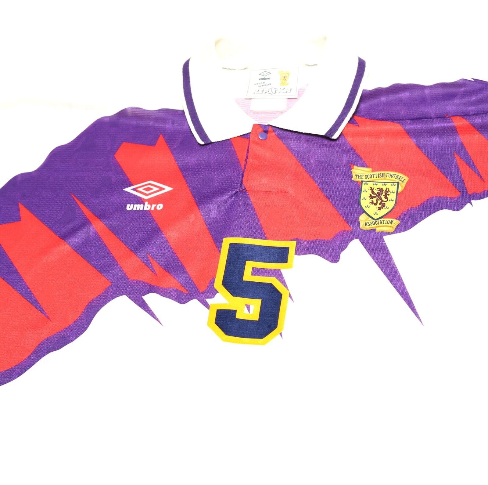 1991/93 McCOIST #5 Scotland Euro 92 Umbro Away Football Shirt (XL) Rangers