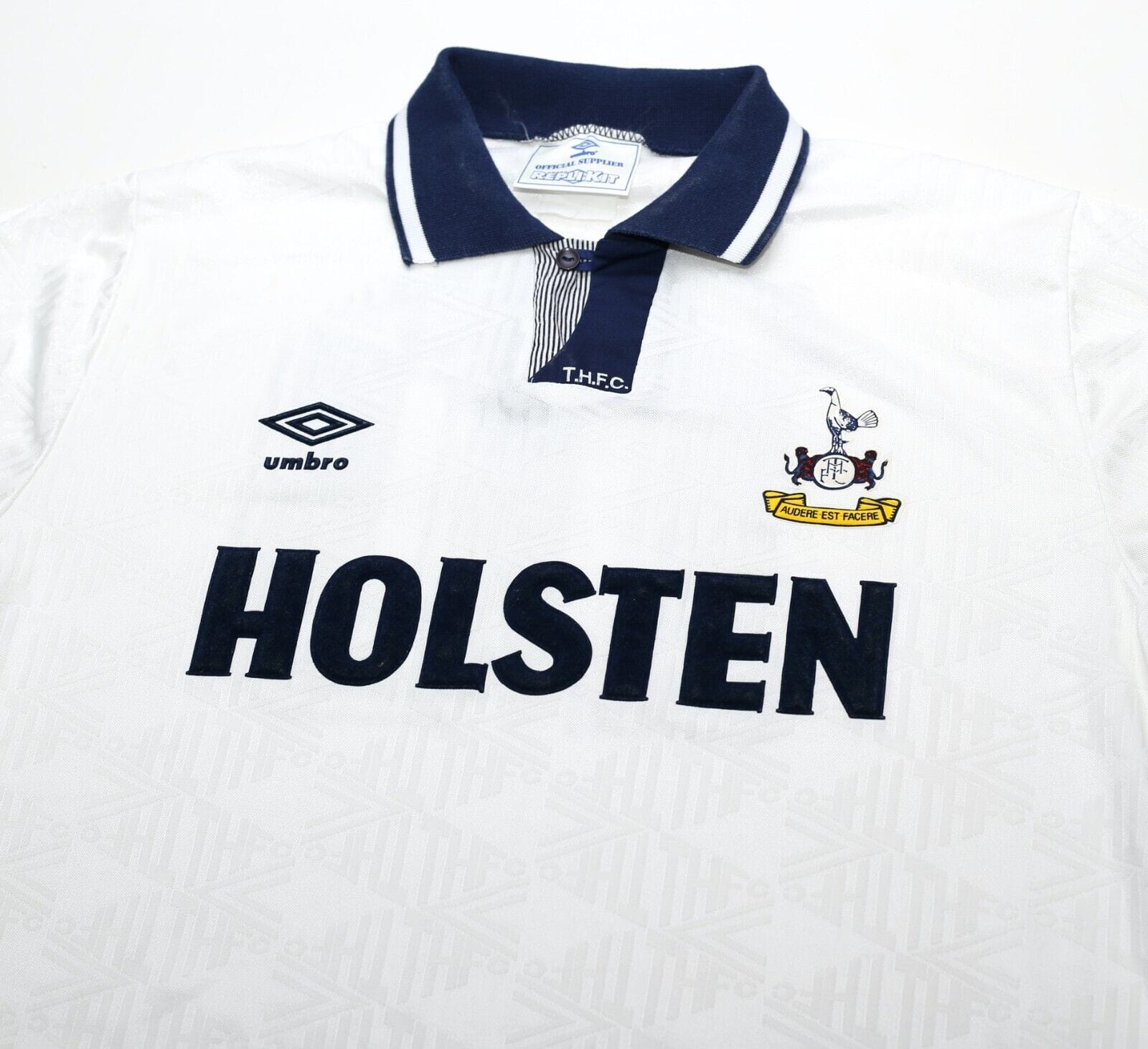 1991/93 SHERINGHAM #10 Tottenham Hotspur Vintage Umbro HOME Football Shirt (L)
