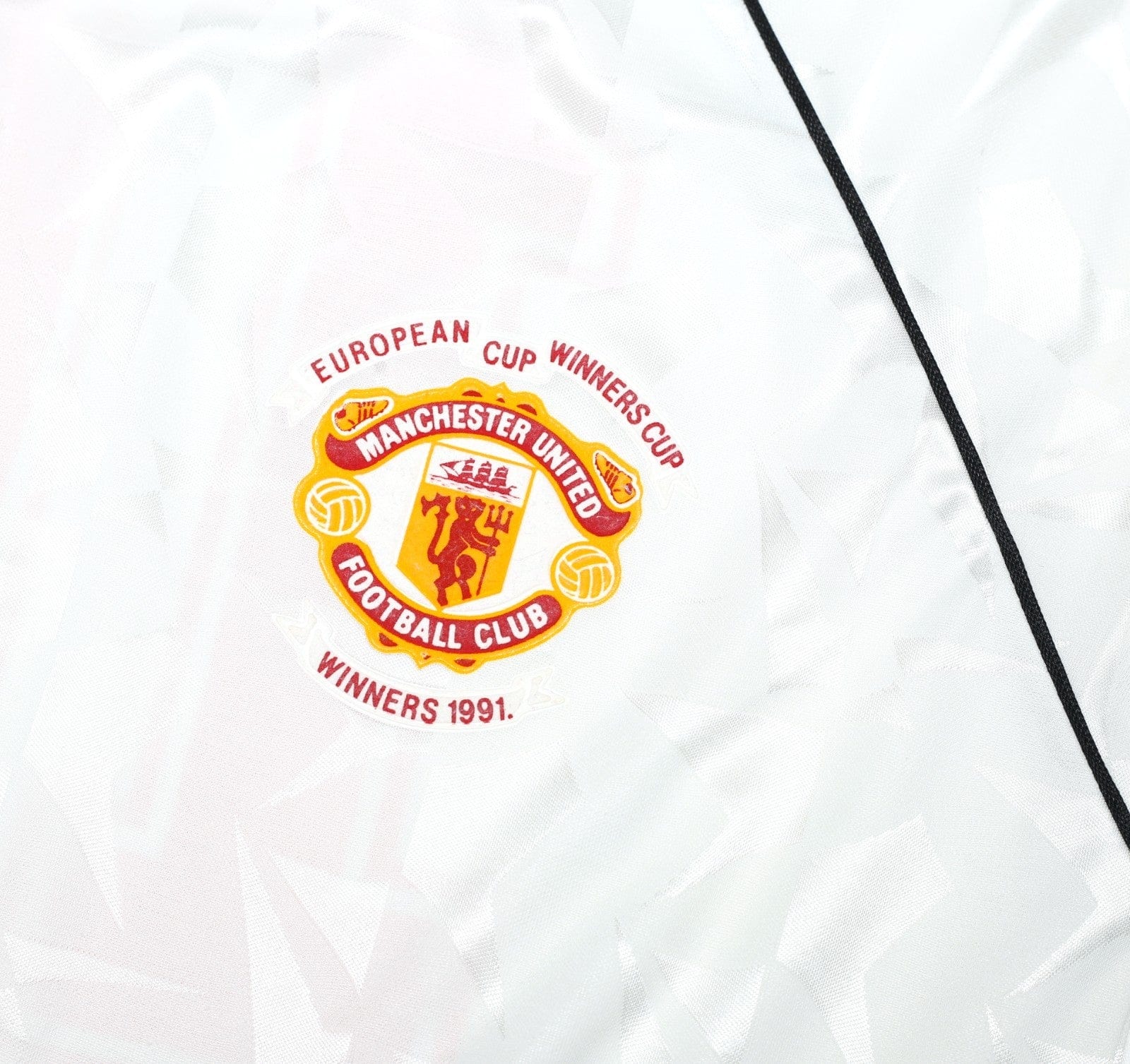 1991 HUGHES #10 Manchester United adidas Cup Winners Cup Football Shirt (M)