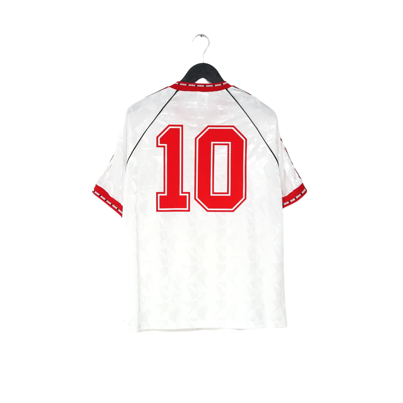 1991 HUGHES #10 Manchester United adidas Cup Winners Cup Football Shirt (M)