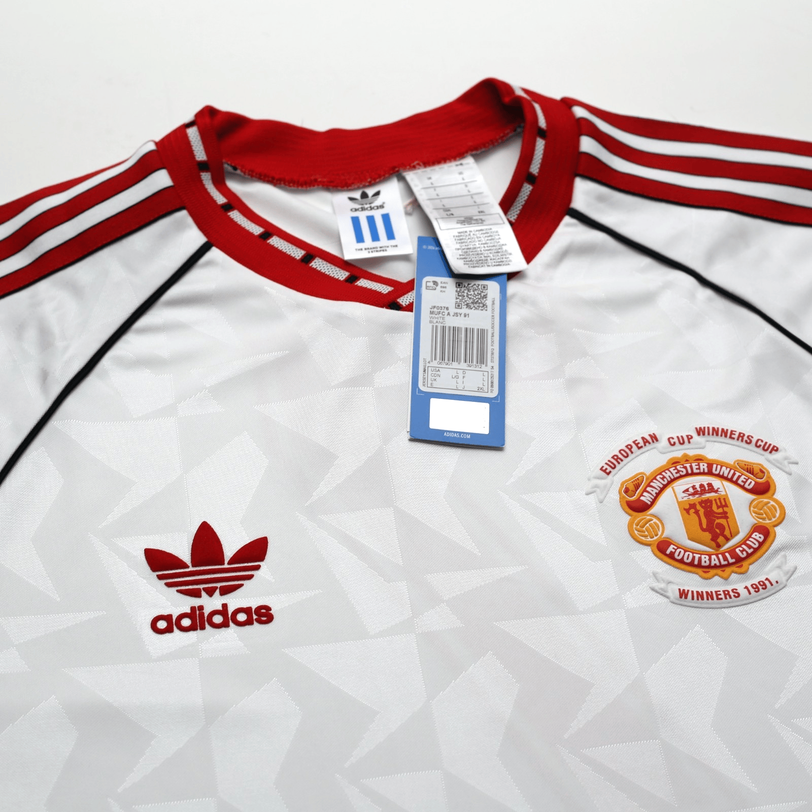 1991 Robson #7 Manchester United adidas Cup Winners Cup Football Shirt (L) BNWT