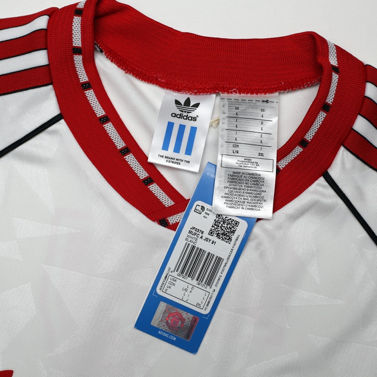 1991 Robson #7 Manchester United adidas Cup Winners Cup Football Shirt (L) BNWT