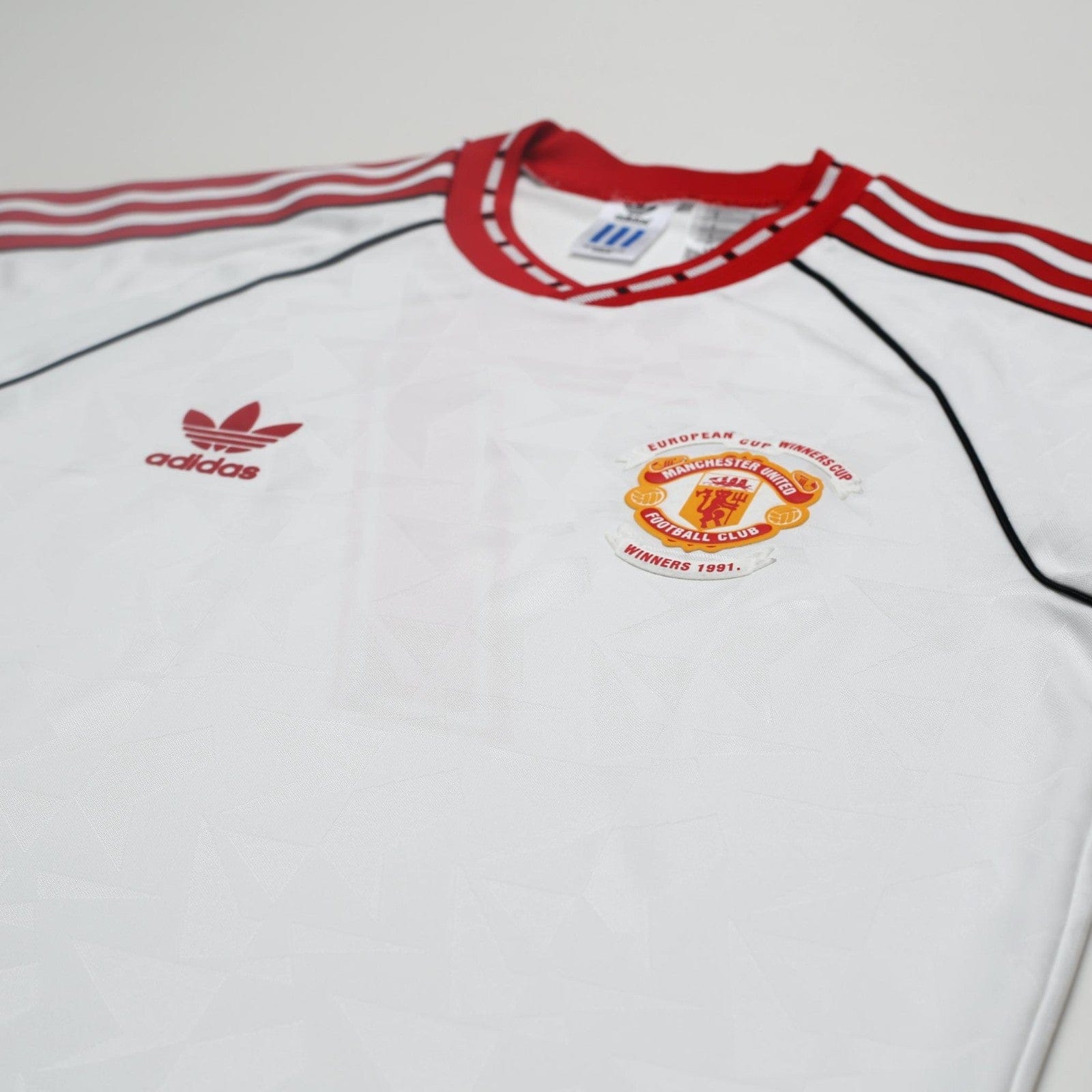 1991 Robson #7 Manchester United Retro adidas Cup Winners Cup Football Shirt (M)