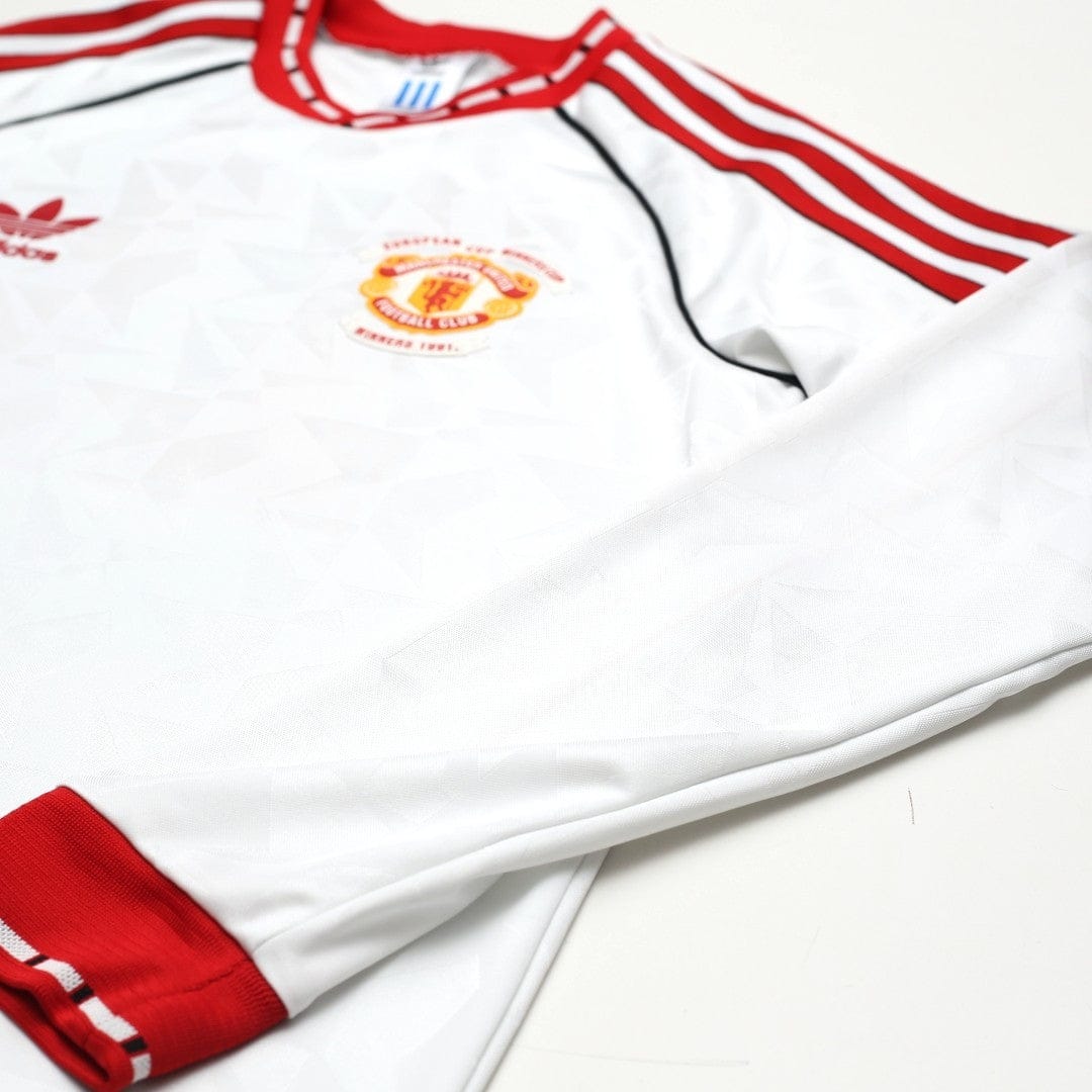 1991 Sharpe #11 Manchester United L/S adidas Cup Winners Cup Football Shirt (S)