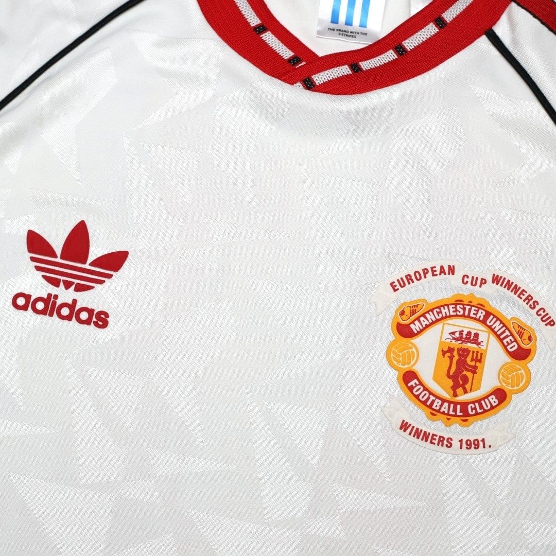 1991 Sharpe #11 Manchester United L/S adidas Cup Winners Cup Football Shirt (S)