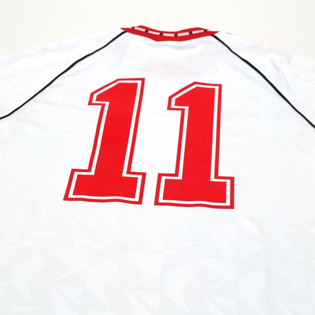 1991 Sharpe #11 Manchester United L/S adidas Cup Winners Cup Football Shirt (S)