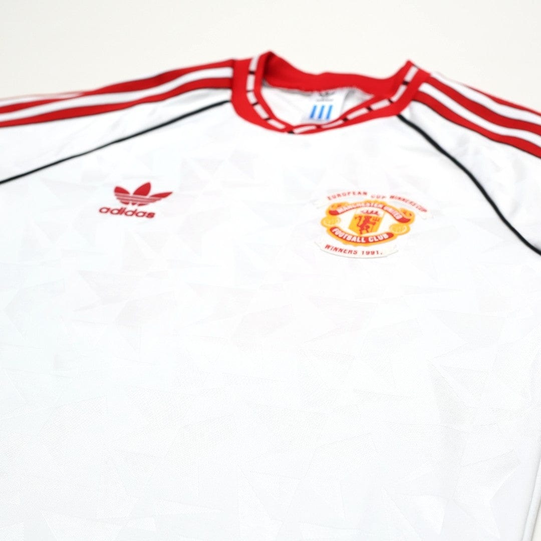 1991 Sharpe #11 Manchester United L/S adidas Cup Winners Cup Football Shirt (S)