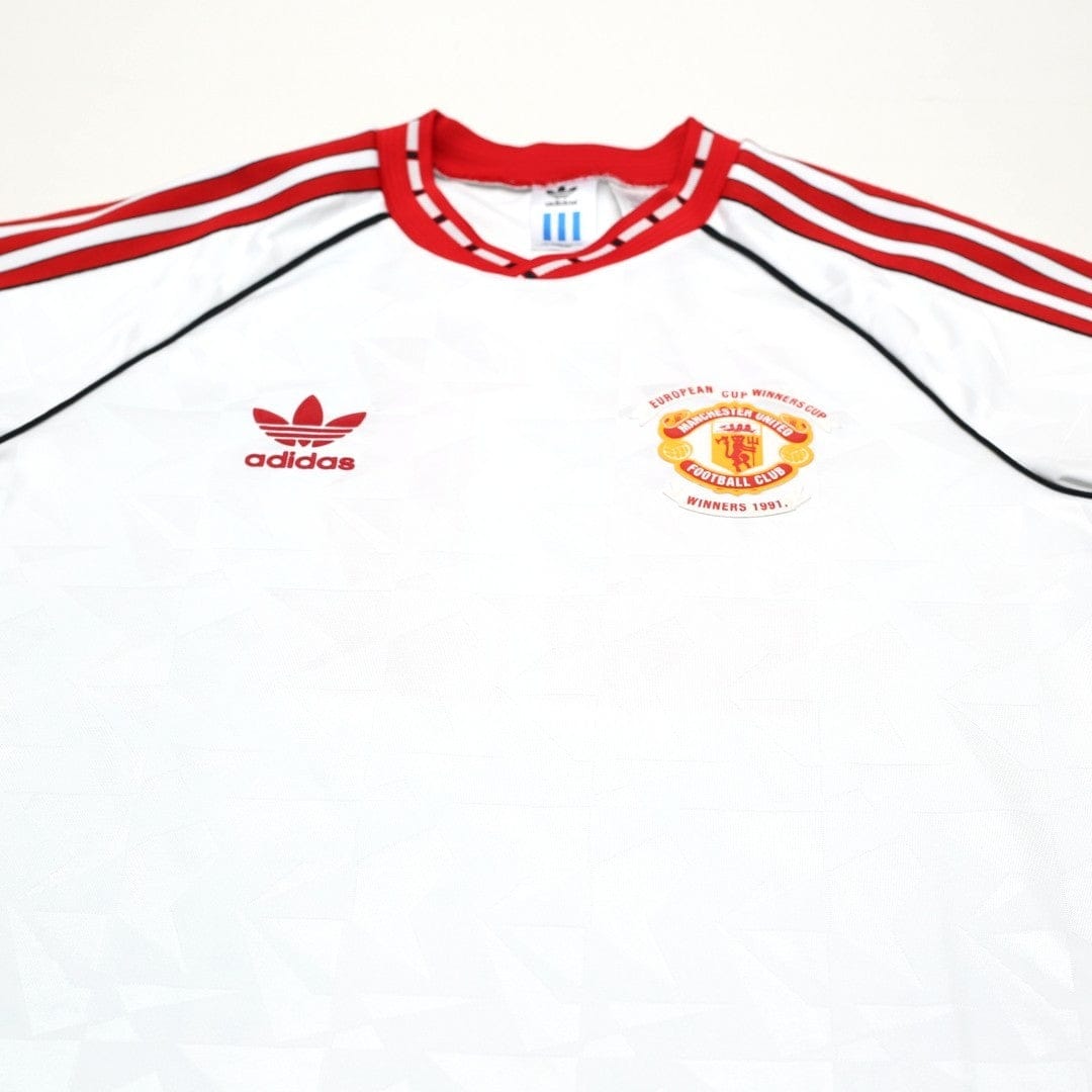 1991 Sharpe #11 Manchester United L/S adidas Cup Winners Cup Football Shirt (S)