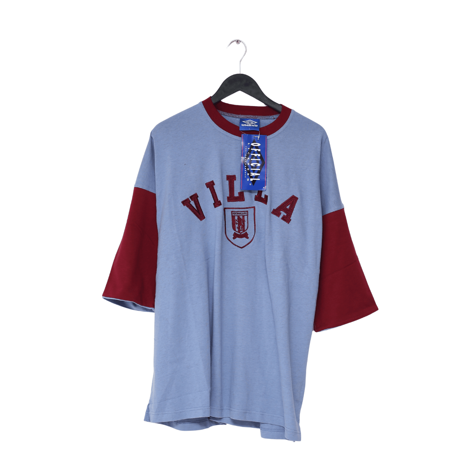 1992/93 ASTON VILLA Vintage Umbro Football Oversize Tee Shirt (L/XXL)