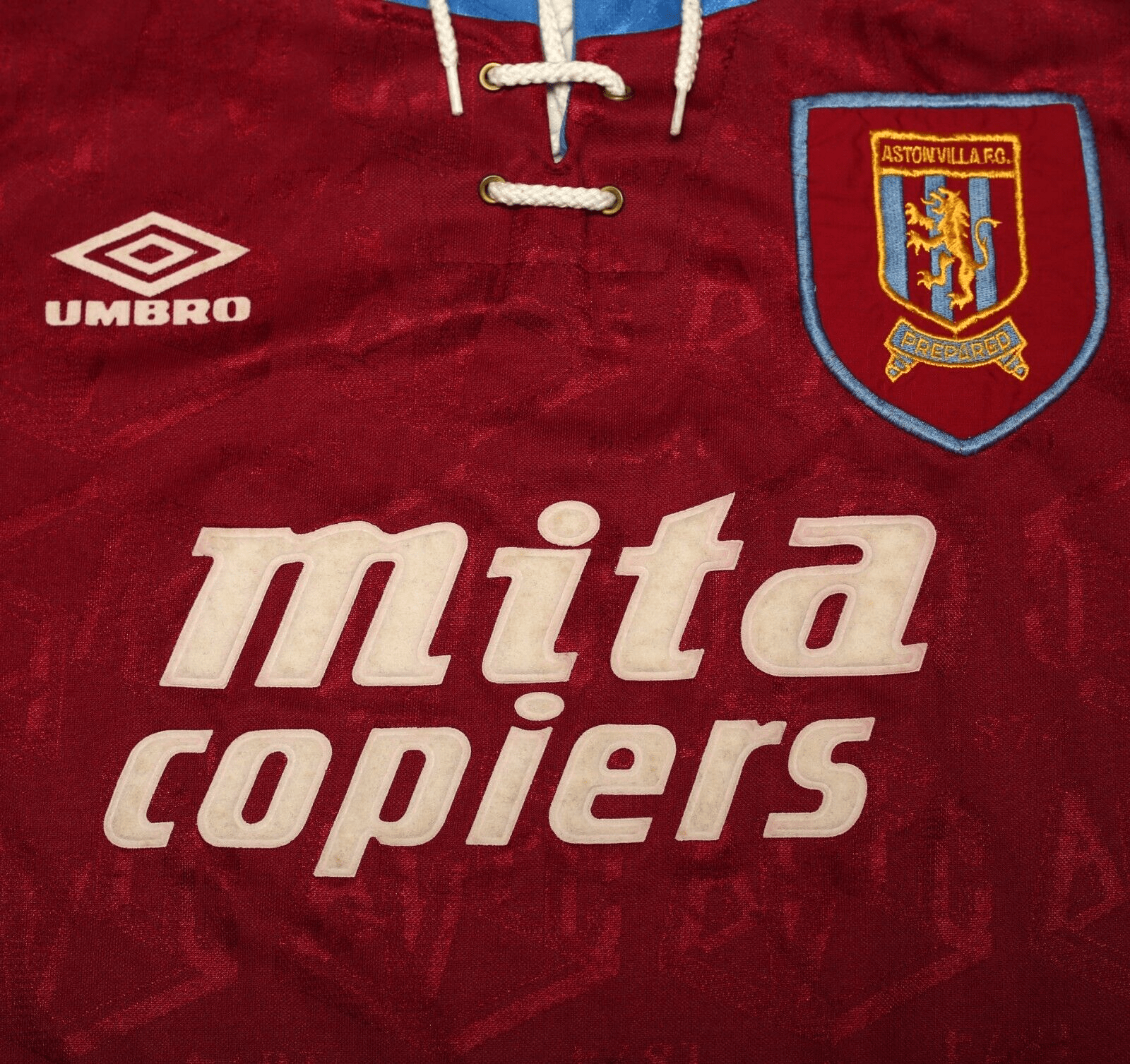 1992/93 McGRATH #5 Aston Villa Vintage Umbro Home Football Shirt (M/L)