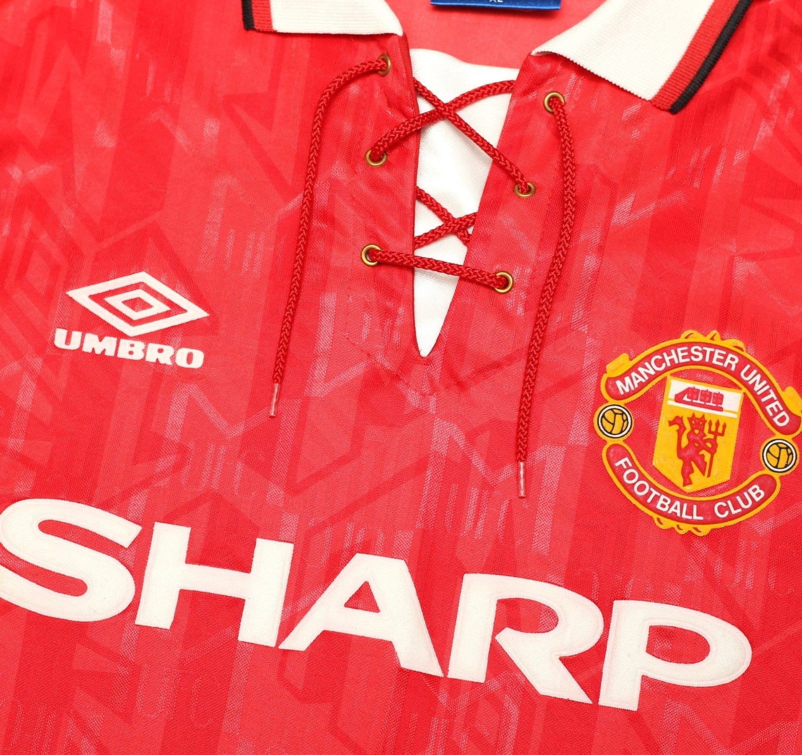 1992/94 CANTONA #7 Manchester United Vintage Umbro Home Football Shirt (L/XL)