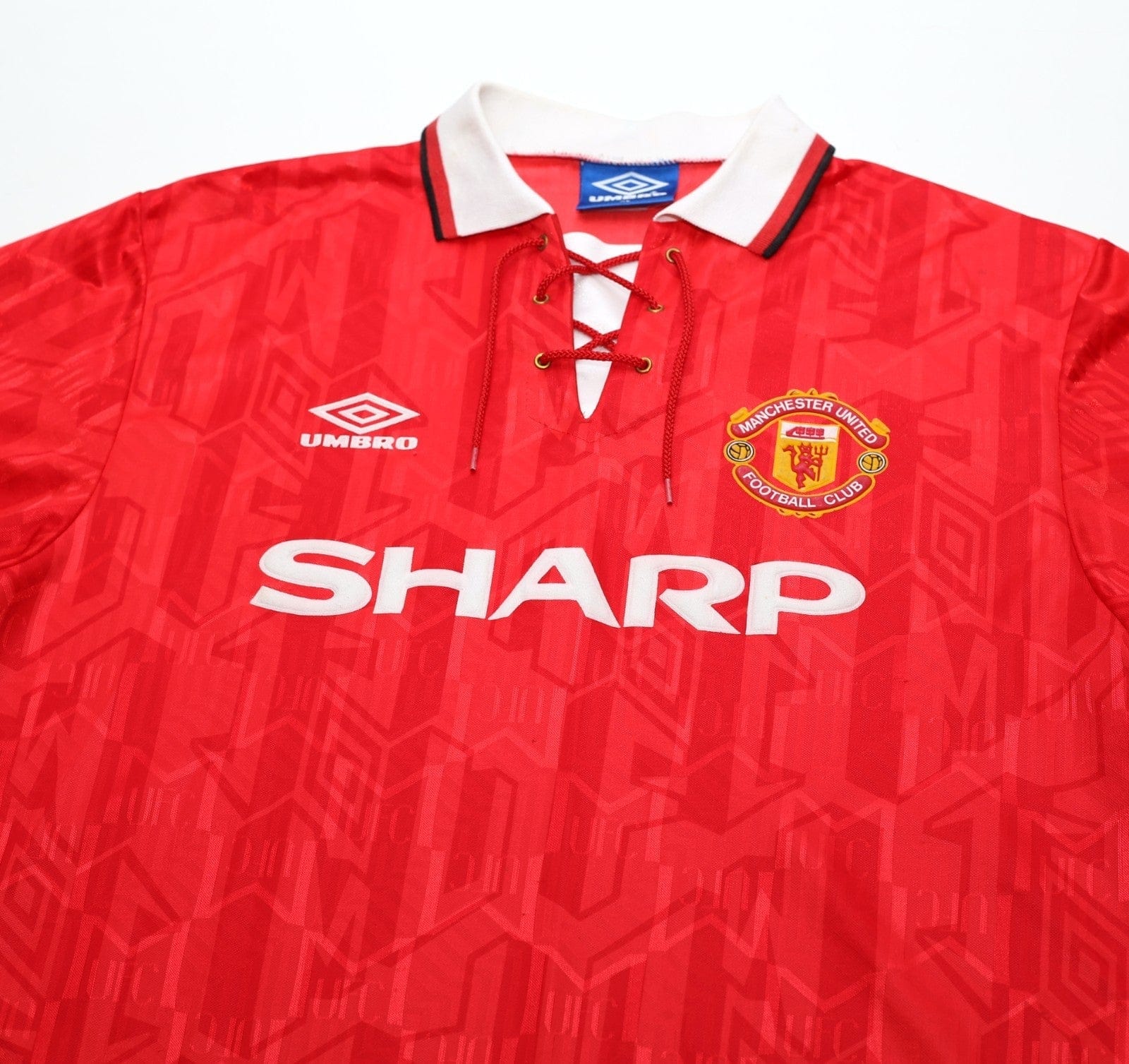 1992/94 CANTONA #7 Manchester United Vintage Umbro Home Football Shirt (L/XL)