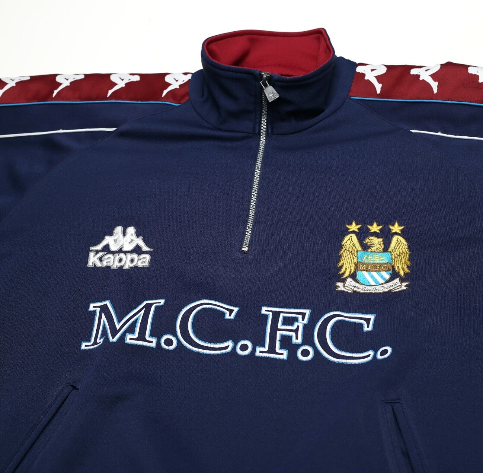 1992/94 MANCHESTER CITY Vintage Kappa Football 1/4 Zip Track Top (XL)
