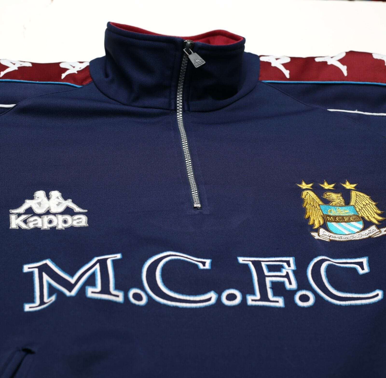 1992/94 MANCHESTER CITY Vintage Kappa Football 1/4 Zip Track Top (XL)