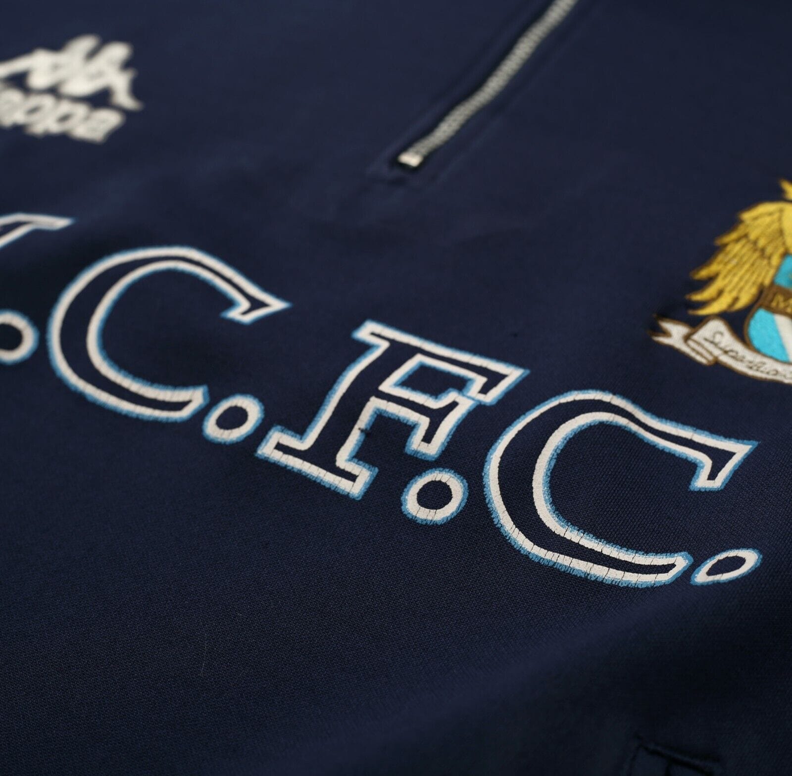 1992/94 MANCHESTER CITY Vintage Kappa Football 1/4 Zip Track Top (XL)