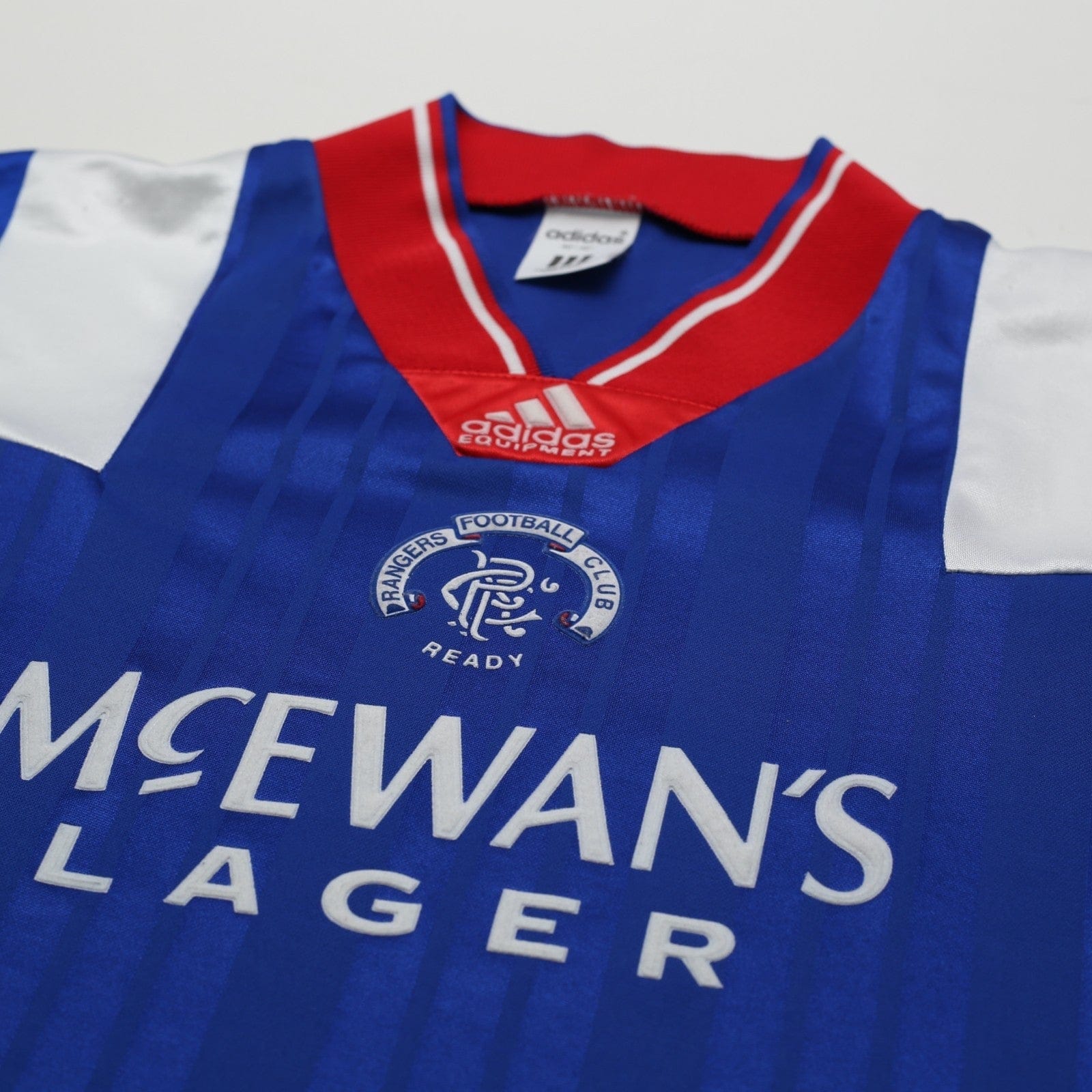 1992/94 McCoist #9 Rangers Vintage adidas Equipment Home Football Shirt (L)