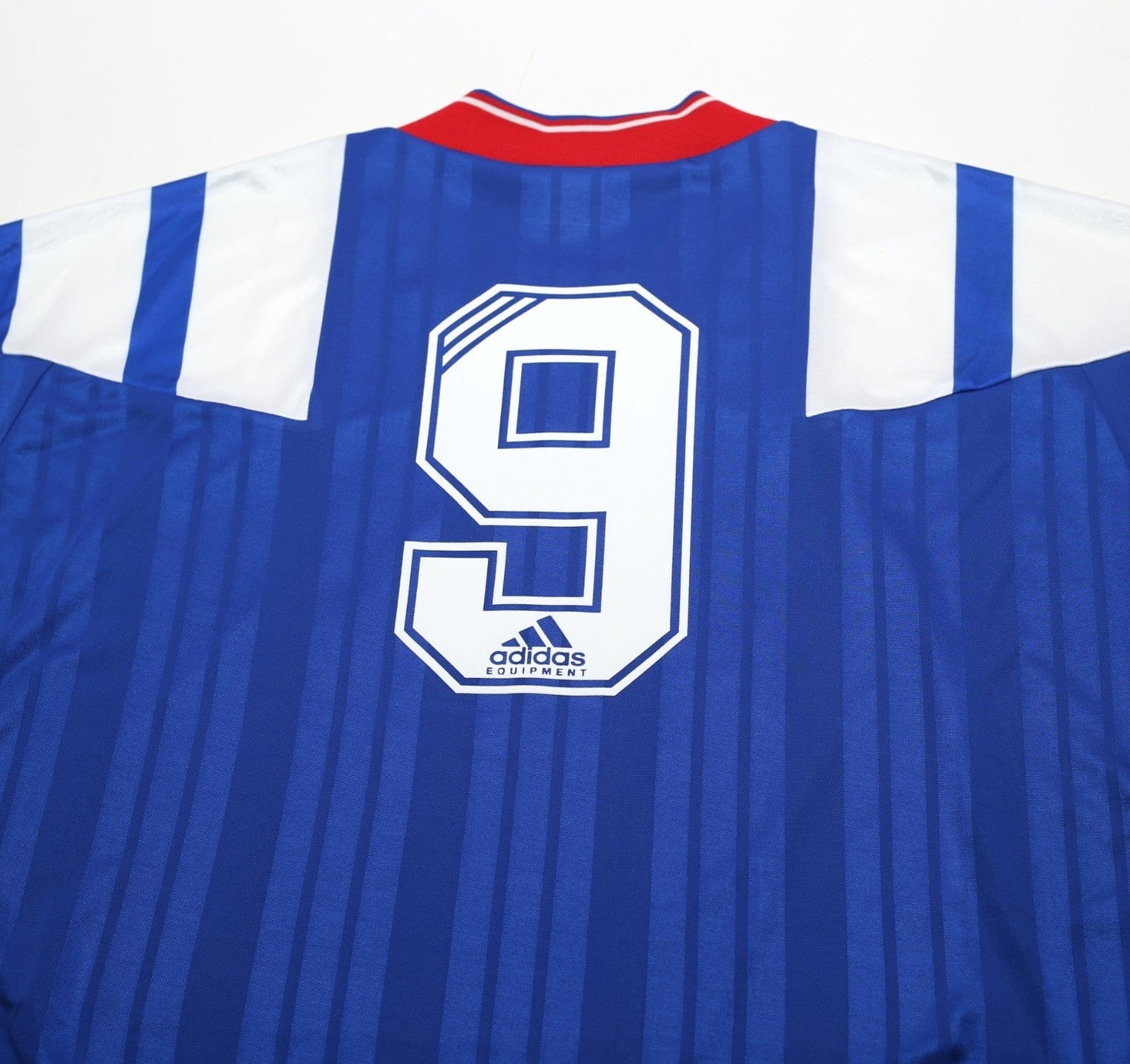 1992/94 McCOIST #9 Rangers Vintage adidas Equipment Home Football Shirt (L/XL)