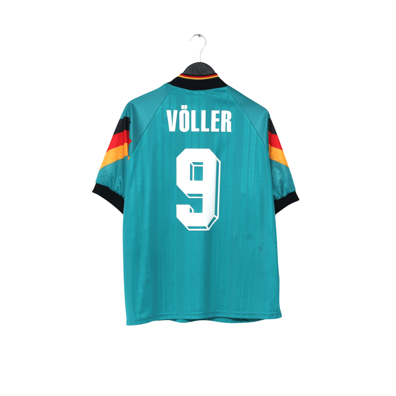 1992/94 Voller #9 Germany Vintage adidas Away Football Shirt (L) EURO 92