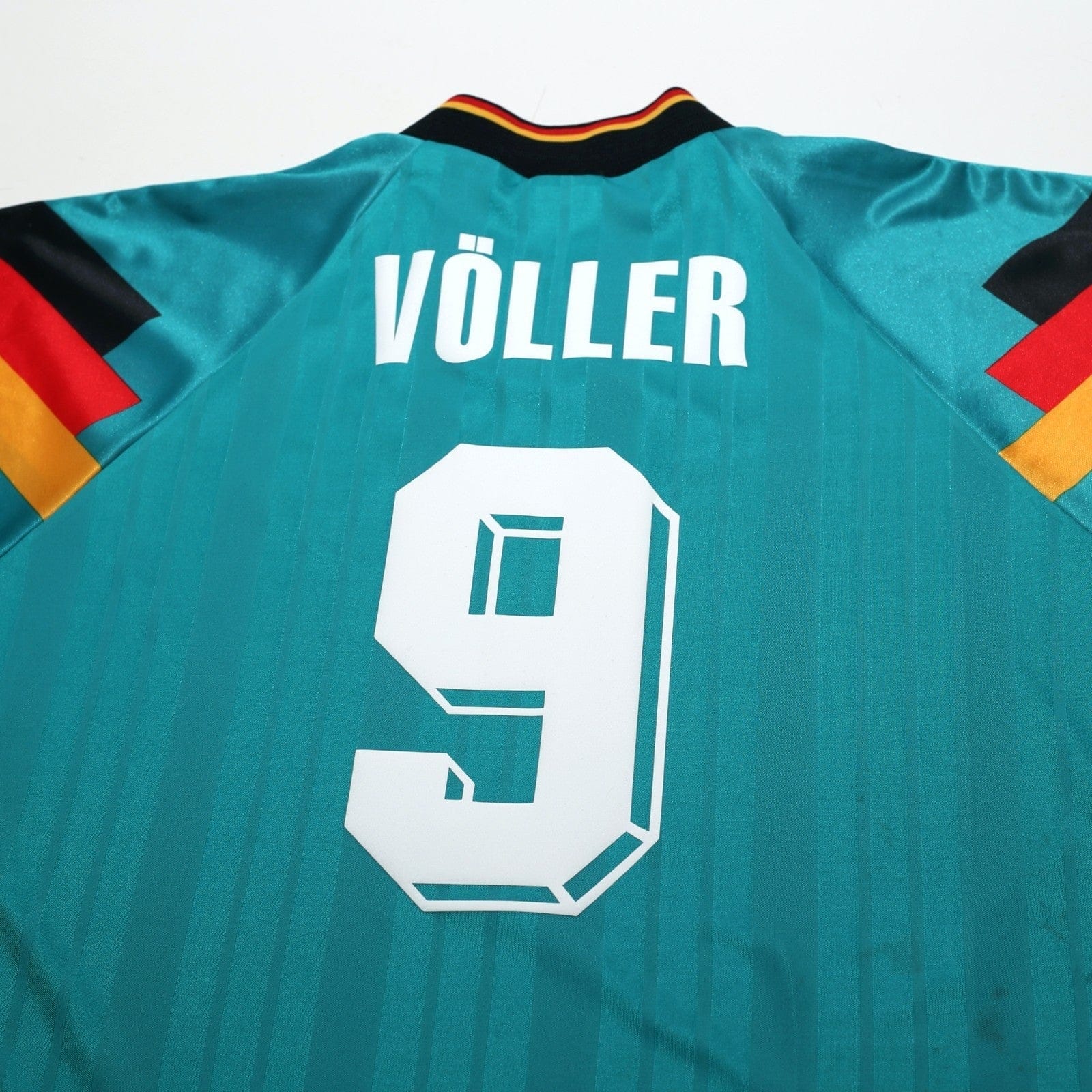 1992/94 Voller #9 Germany Vintage adidas Away Football Shirt (L) EURO 92