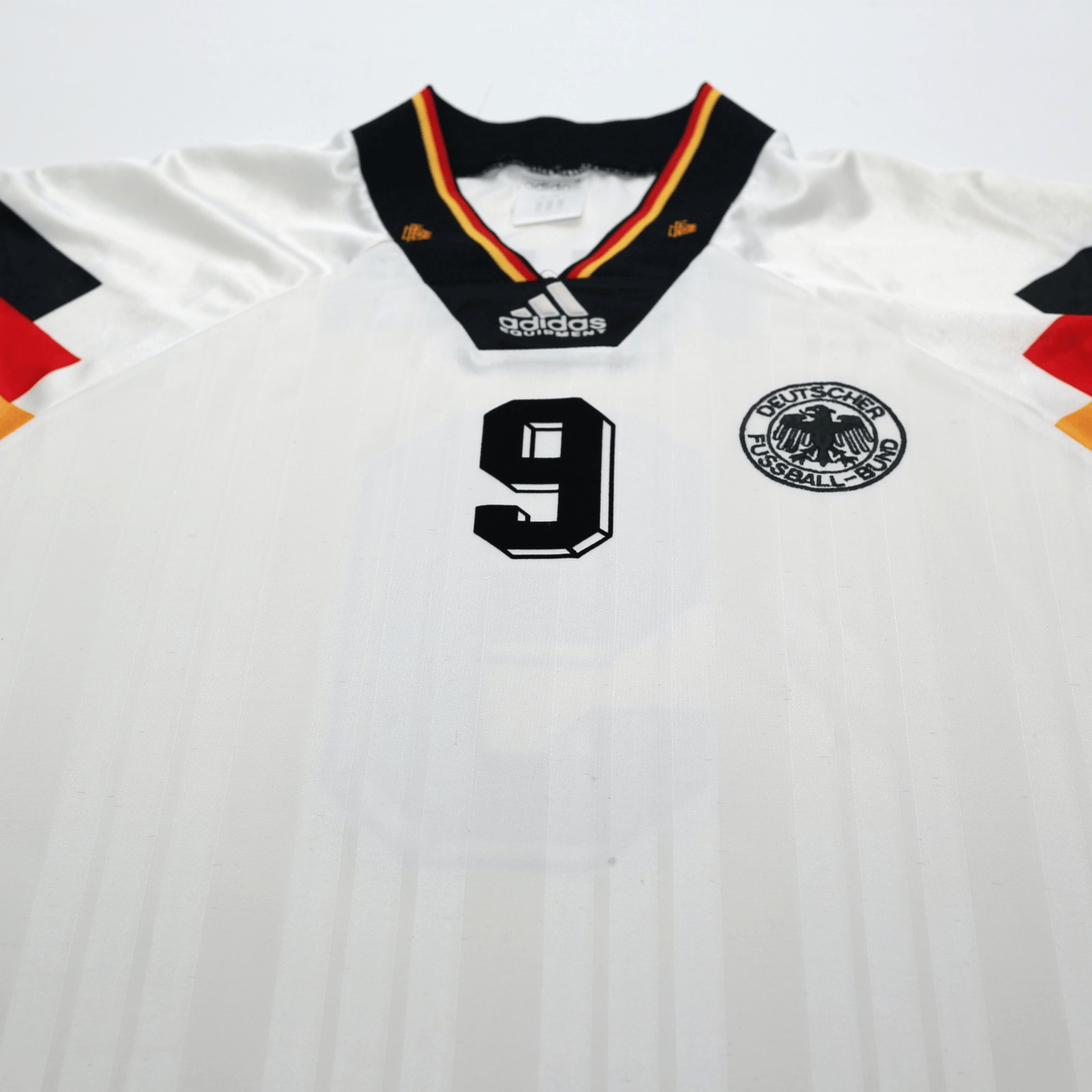 1992/94 Voller #9 Germany Vintage adidas Home Football Shirt (L) EURO 92