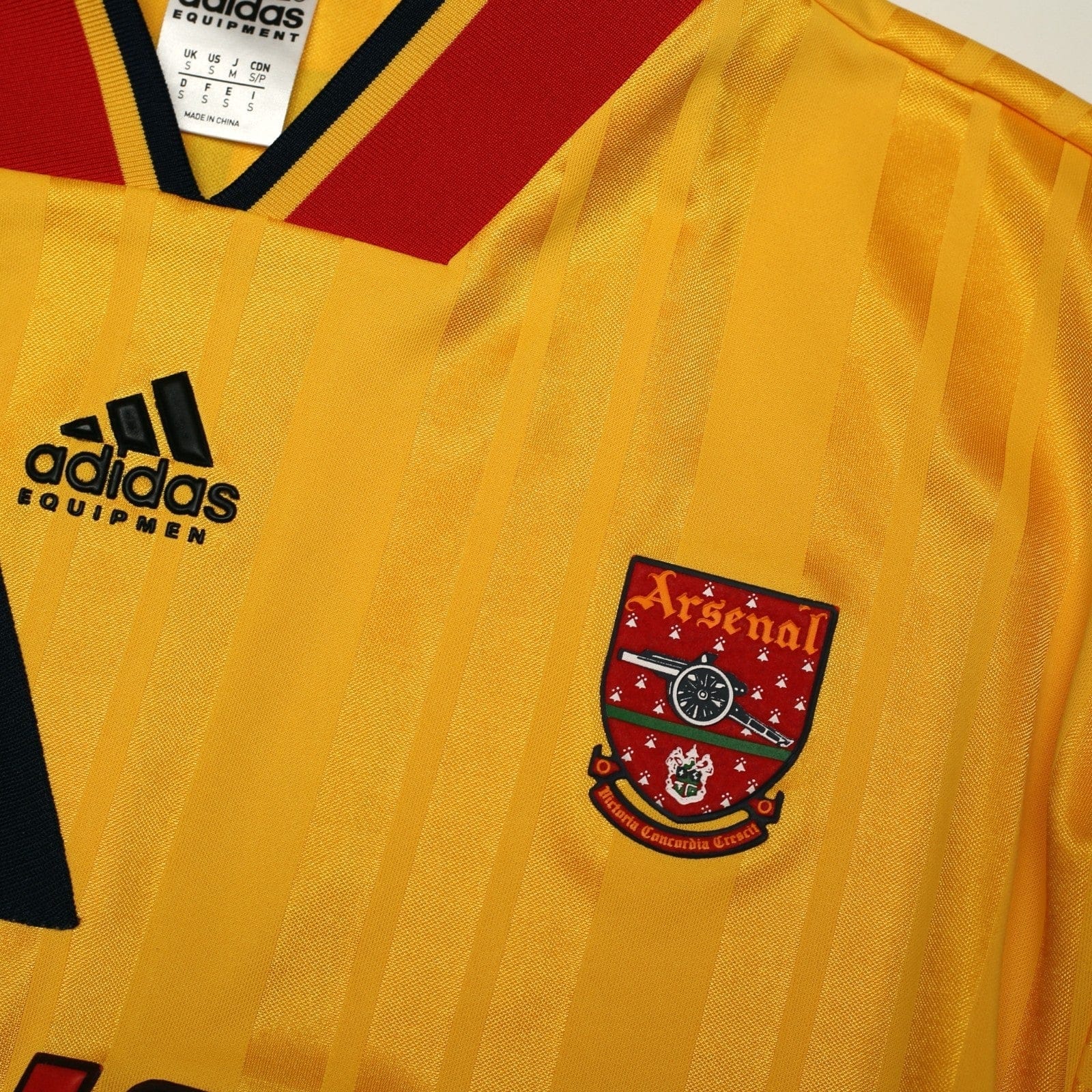 1993/94 Wright #8 Arsenal Retro adidas Equipment Away Football Shirt (S/M)