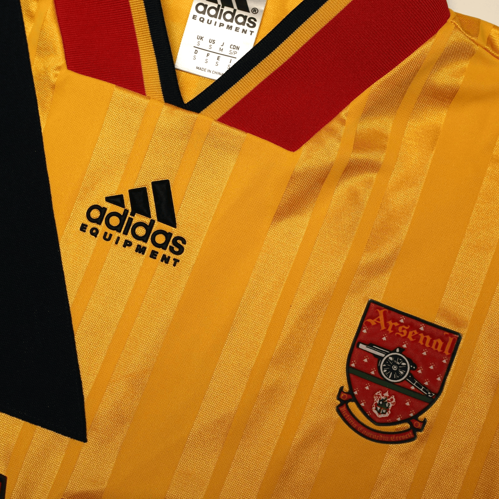 1993/94 Wright #8 Arsenal Retro adidas Equipment Away Football Shirt (S/M)