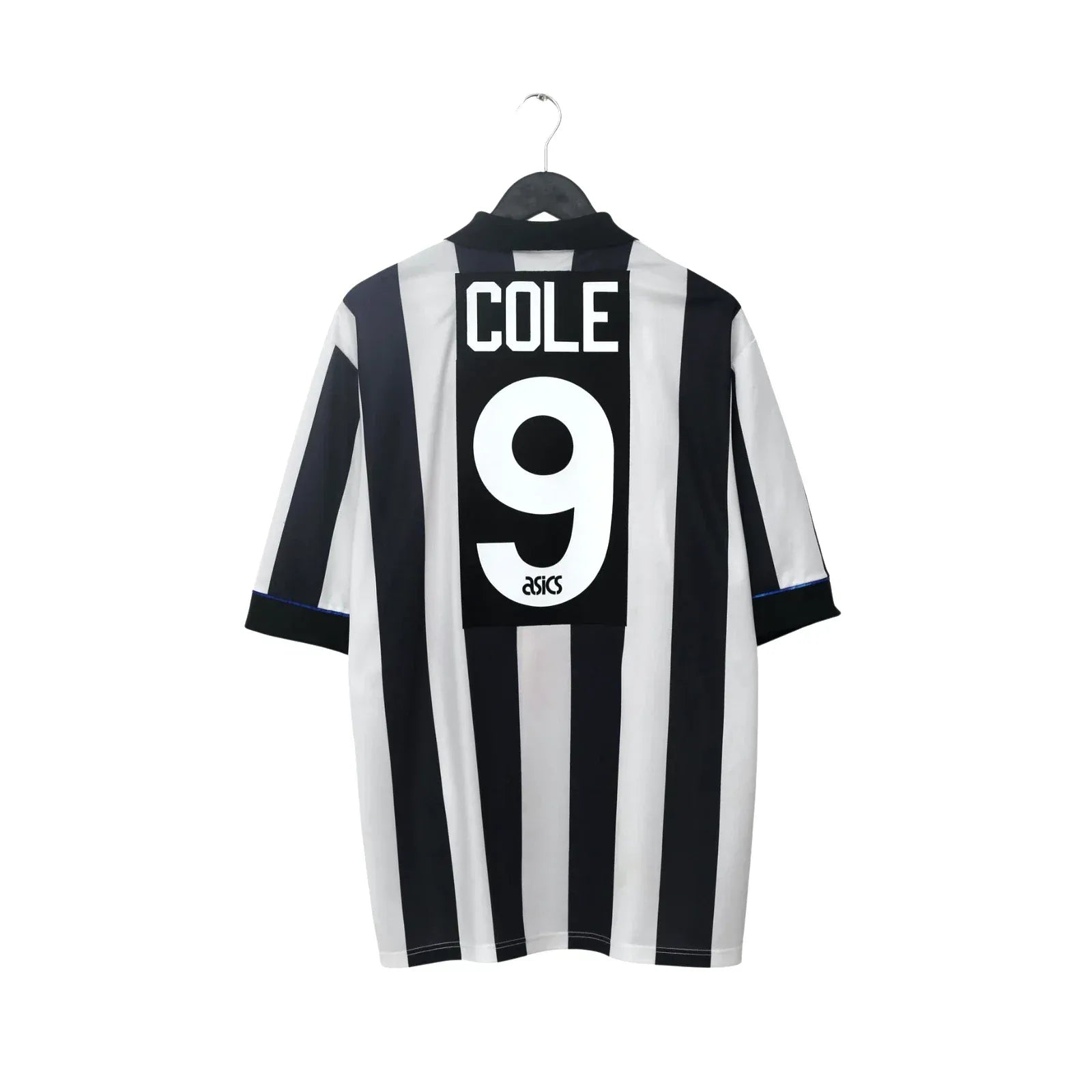 1993/95 Cole #9 Newcastle United Vintage Asics Home Football Shirt (XL)