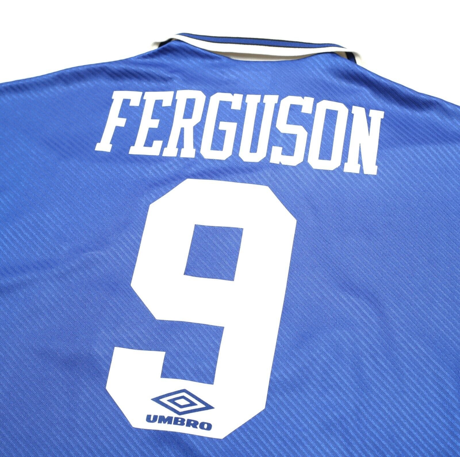 1993/95 FERGUSON #9 Everton Vintage Umbro HOME Football Shirt (XL)