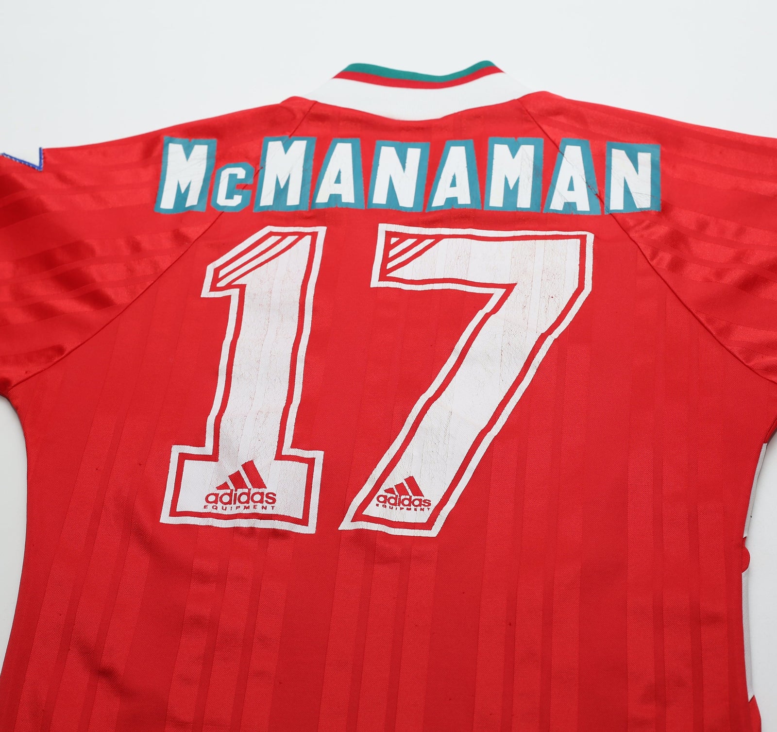 1993/95 McMANAMAN #17 Liverpool Vintage adidas Home Football Shirt (S) 34/36
