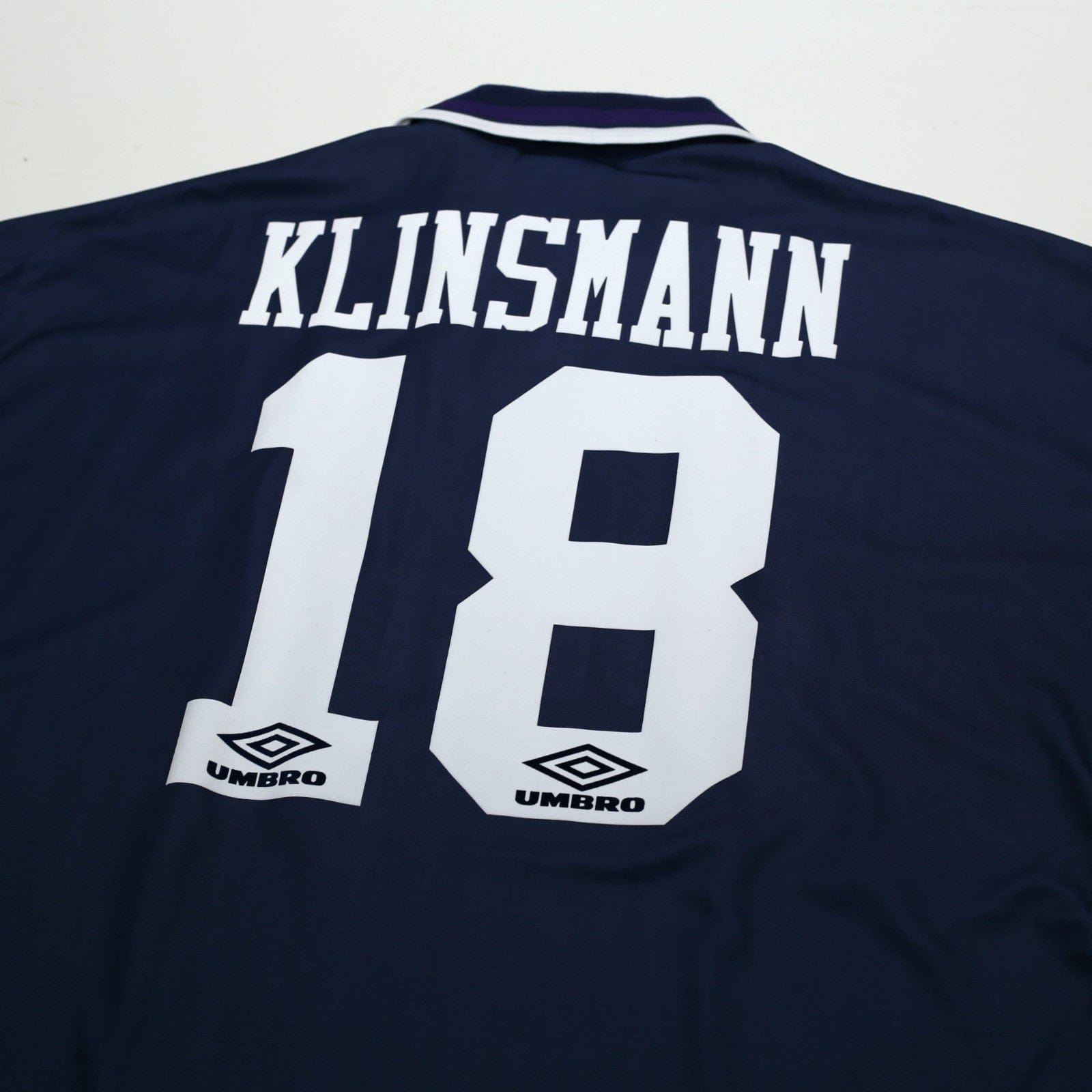 1994/95 Klinsmann #18 Tottenham Hotspur Vintage Umbro Away Football Shirt (L)