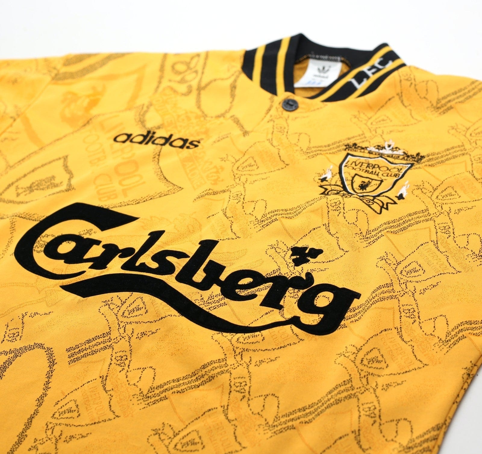 1994/96 BARNES #10 Liverpool Vintage adidas Third Football Shirt (S)