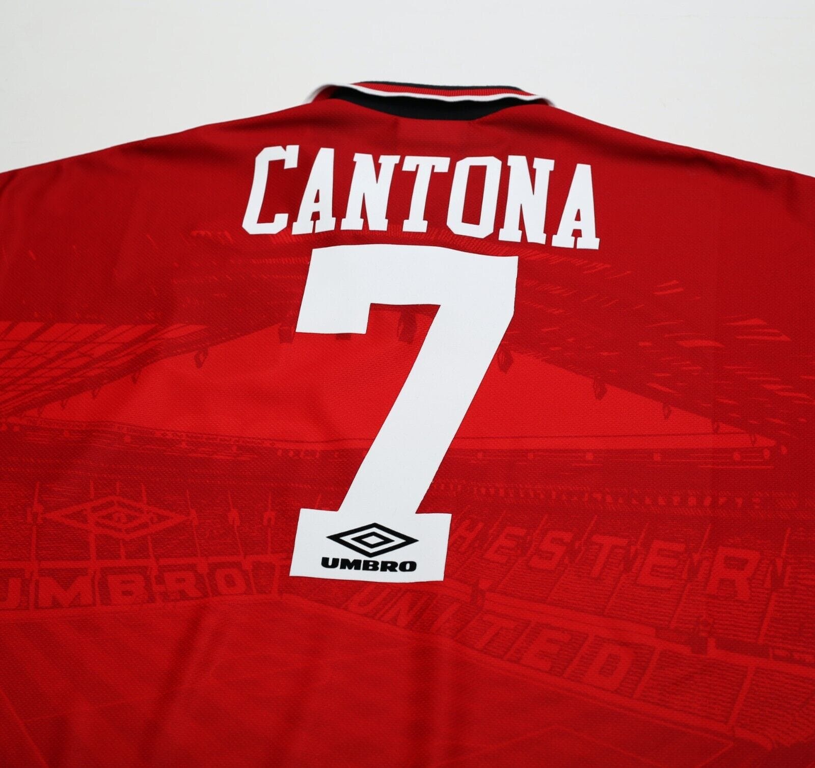 1994/96 CANTONA #7 Manchester United Vintage Umbro FA Cup 96 Football Shirt (XL)