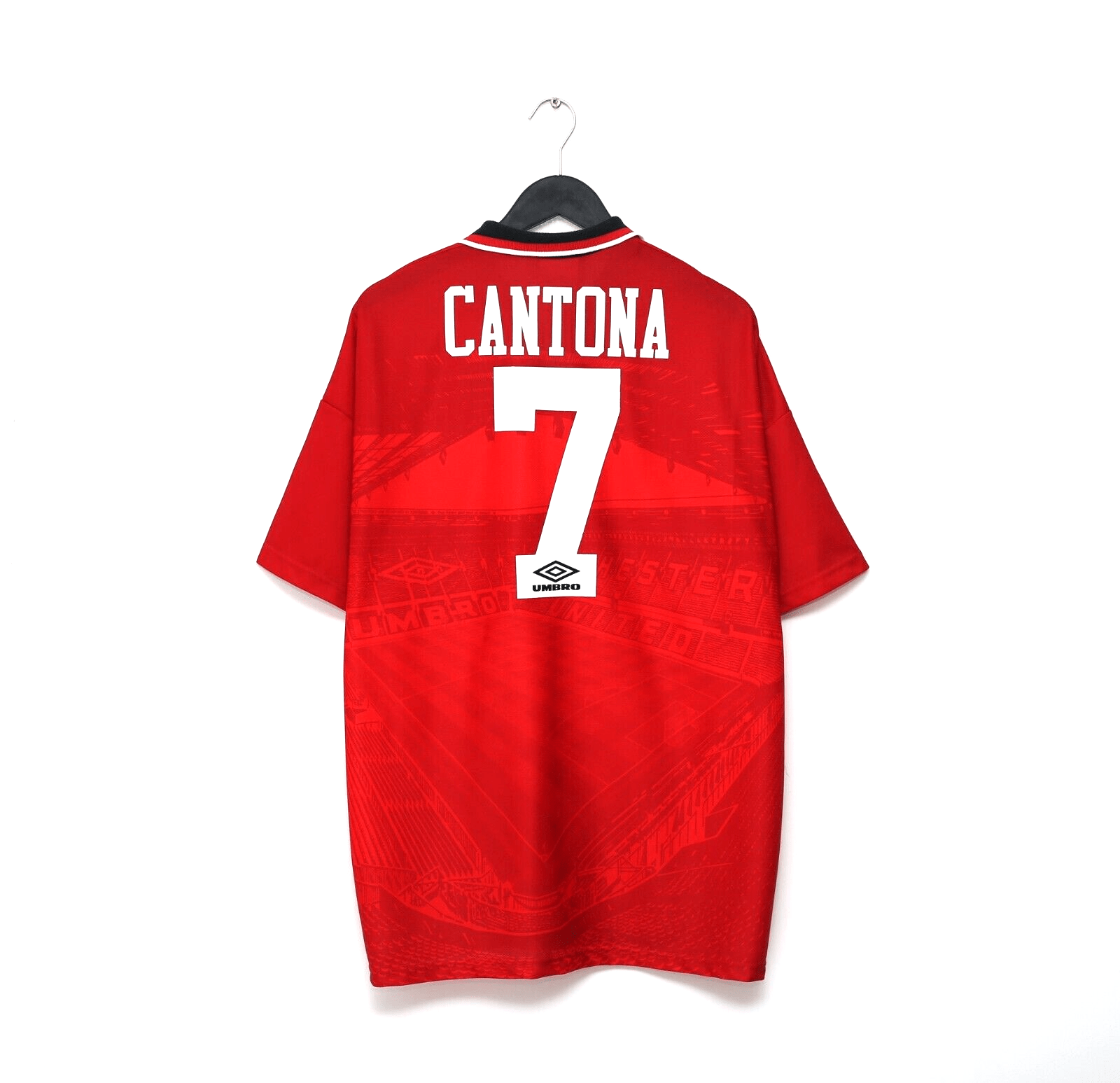1994/96 CANTONA #7 Manchester United Vintage Umbro FA Cup 96 Football Shirt (XL)