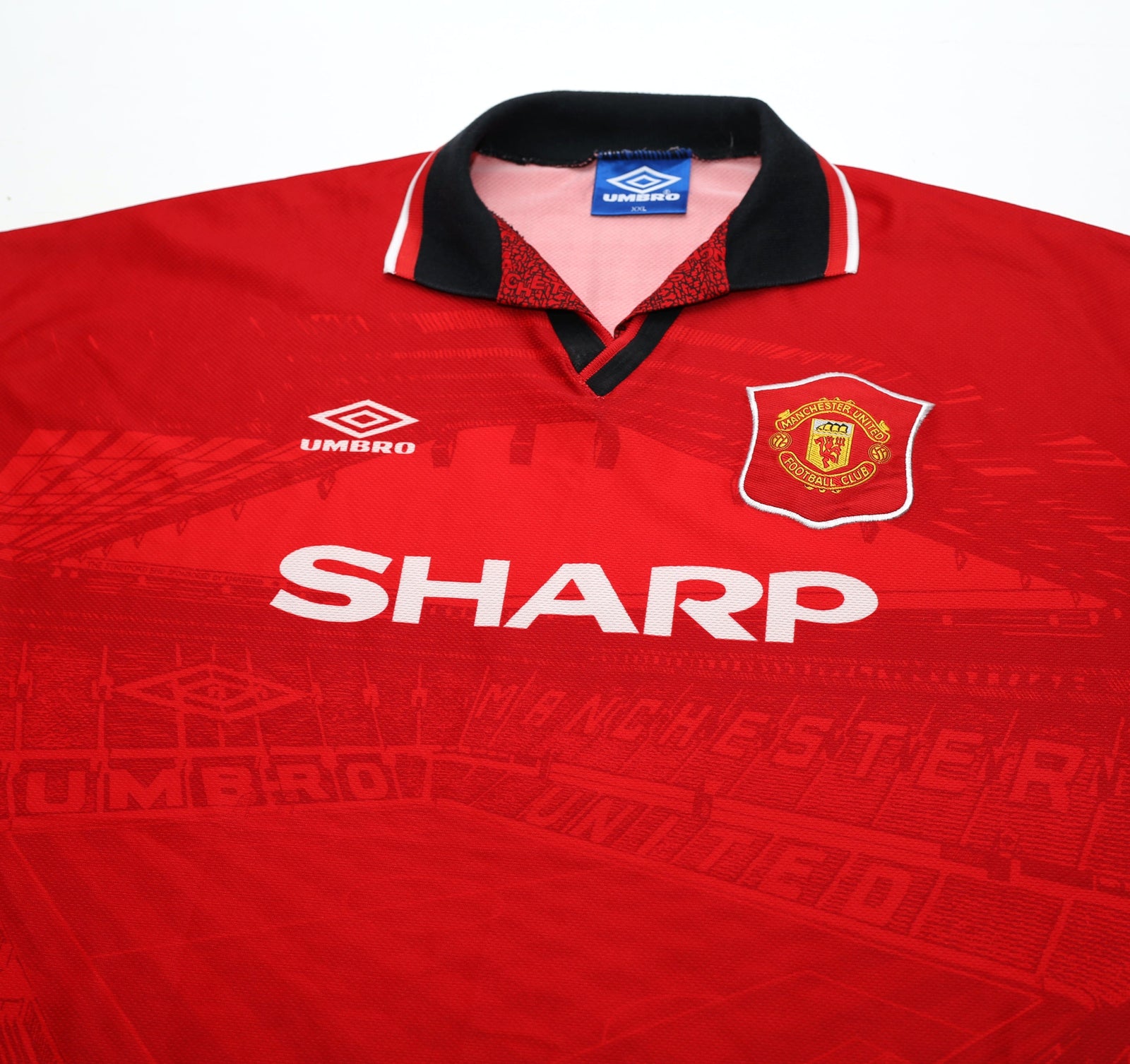 1994/96 CANTONA #7 Manchester United Vintage Umbro Football Shirt (XL/XXL)