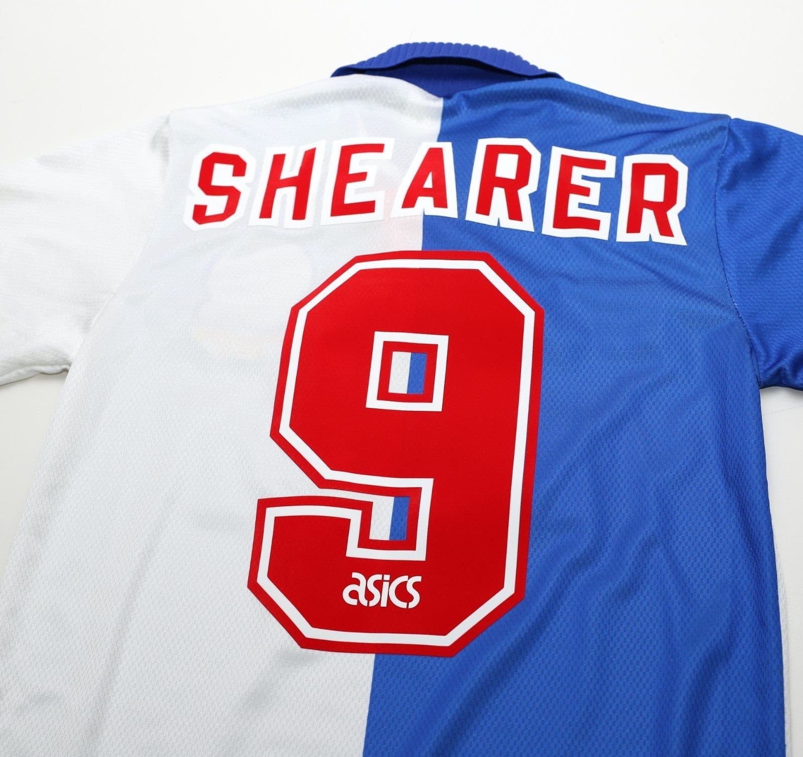 1994/96 SHEARER #9 Blackburn Rovers Vintage Asics Home Football Shirt (S)