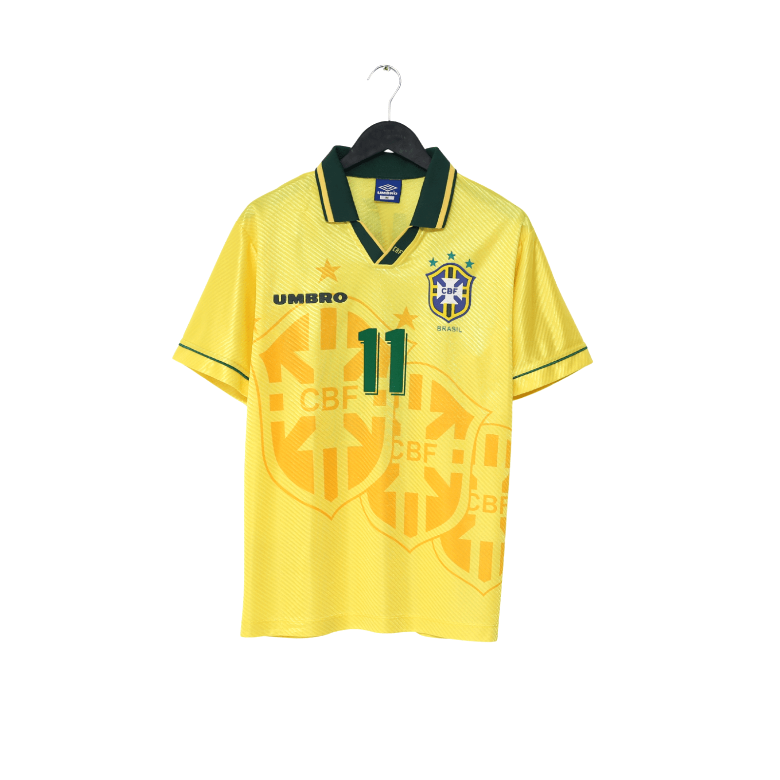 1994/97 ROMARIO #11 Brazil Vintage Umbro Home Football Shirt (M) 3 Star 94 WC