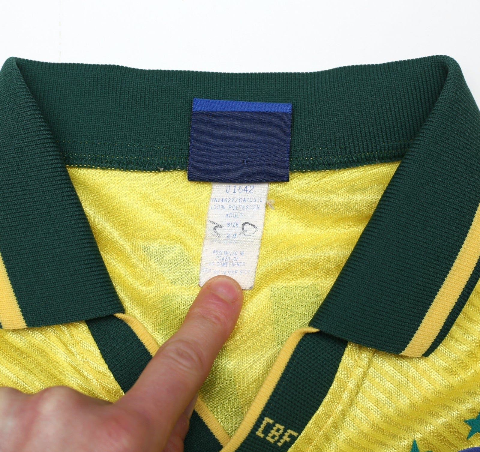 1994/97 ROMARIO #11 Brazil Vintage Umbro Home Football Shirt (M) 3 Star 94 WC