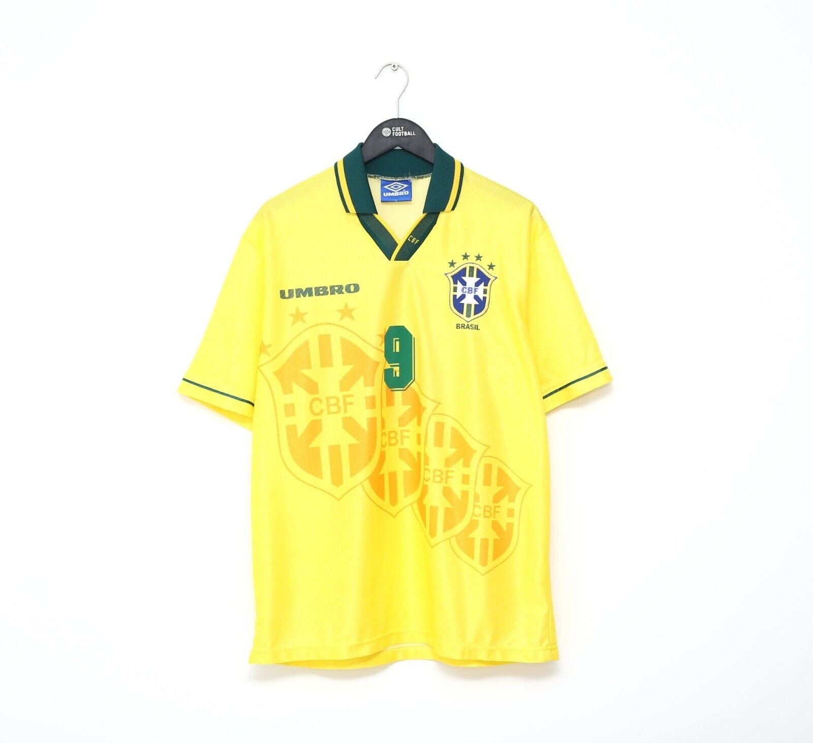 1994/97 RONALDO #9 Brazil Vintage Umbro Home Football Shirt Jersey (L) Umbro Cup