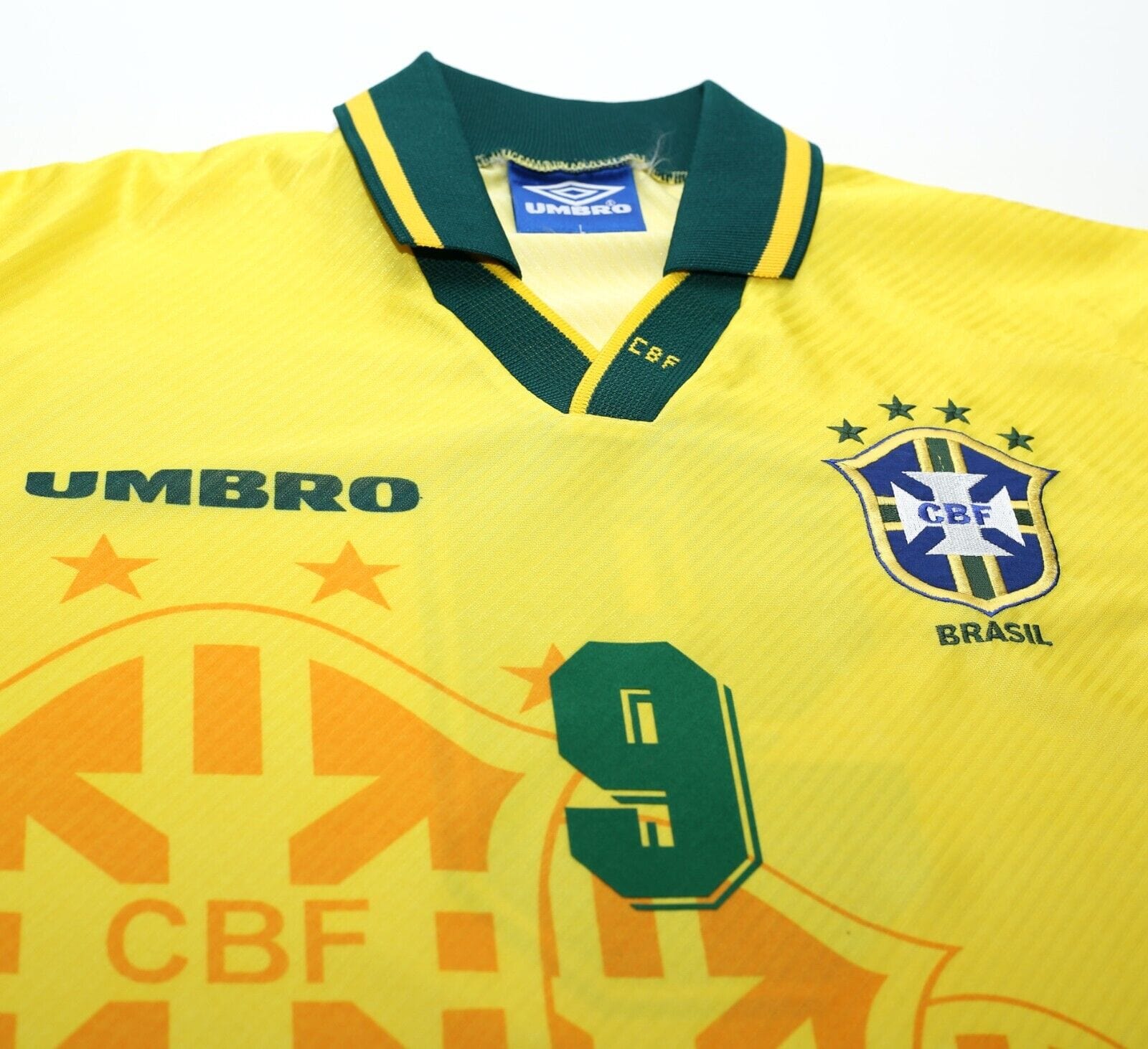 1994/97 RONALDO #9 Brazil Vintage Umbro Home Football Shirt Jersey (L) Umbro Cup