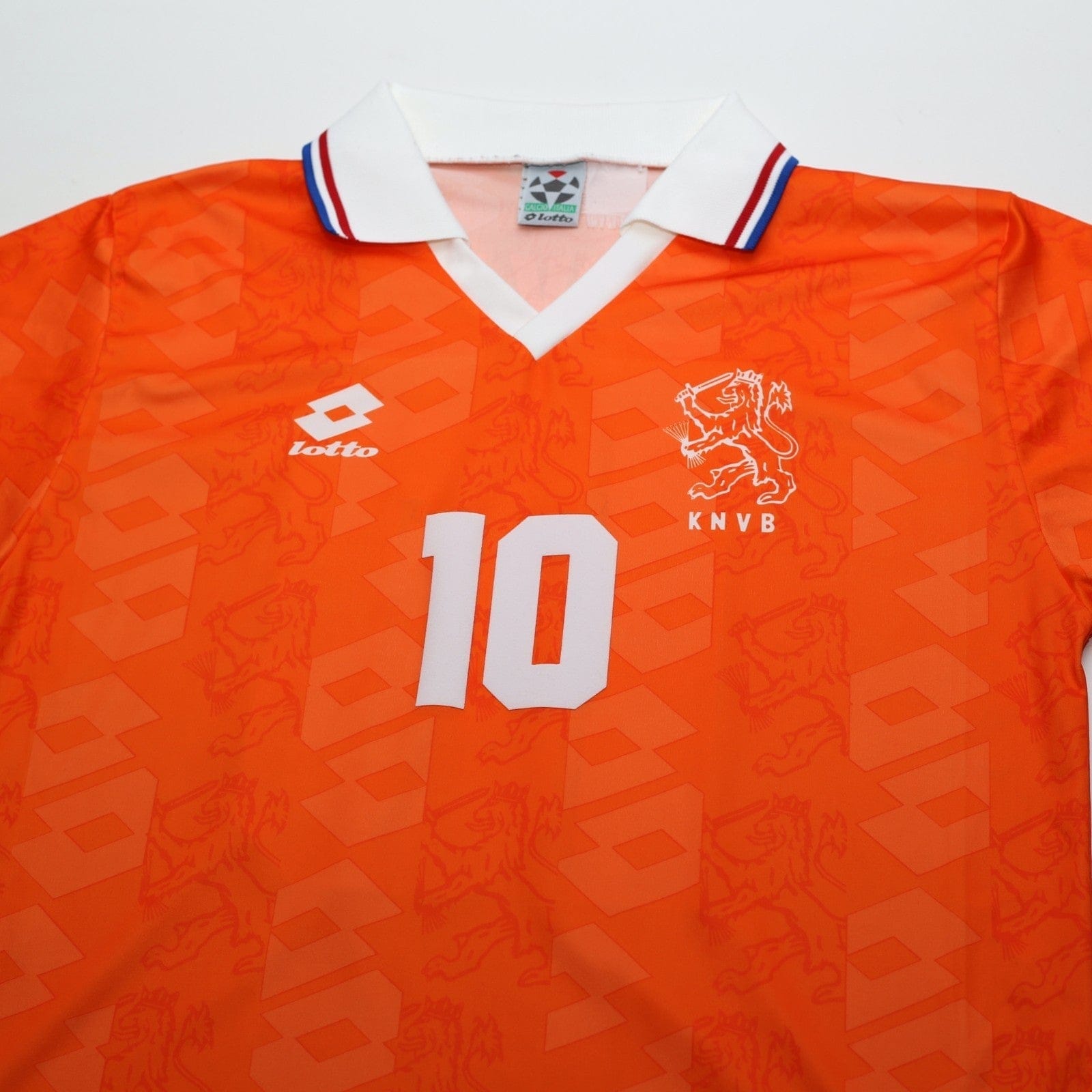 1994 Bergkamp #10 Holland Vintage Lotto Home Football Shirt (M) Netherlands