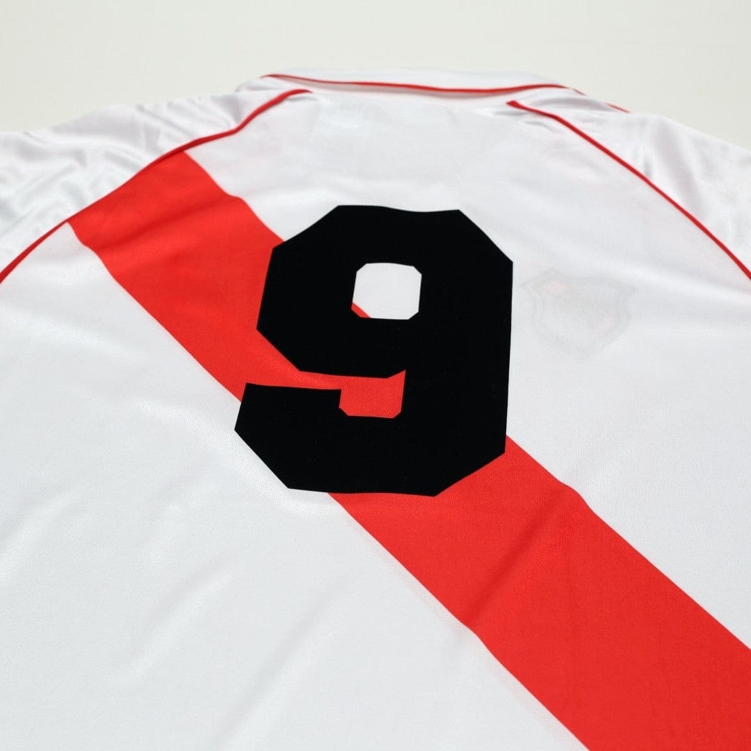 1994 Francescoli #9 River Plate adidas Originals L/S Home Football Shirt (L/XL)