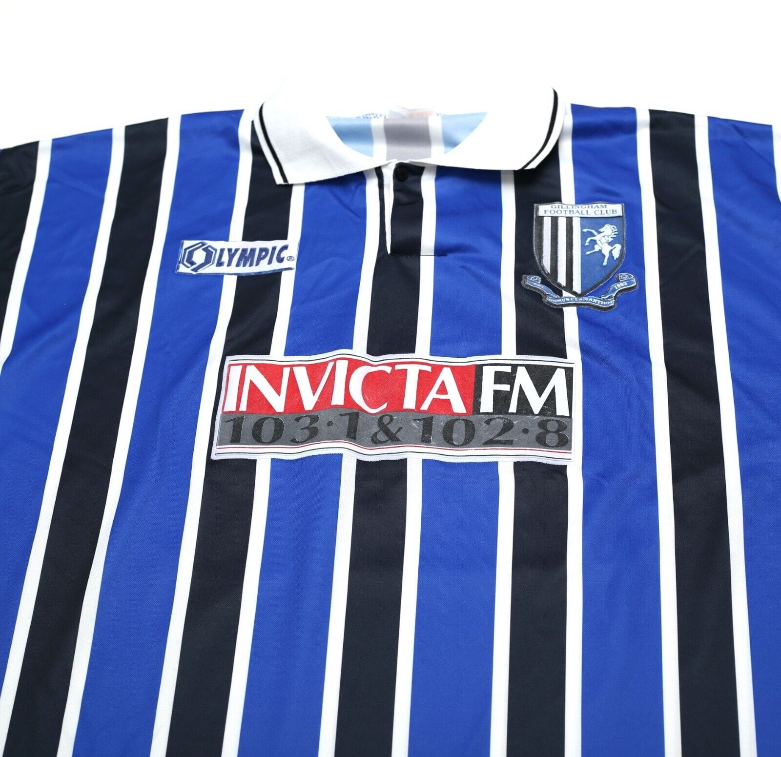 1995/96 #4 GILLINGHAM Vintage Olympic Home Match Worn/Issued Football Shirt (XL)